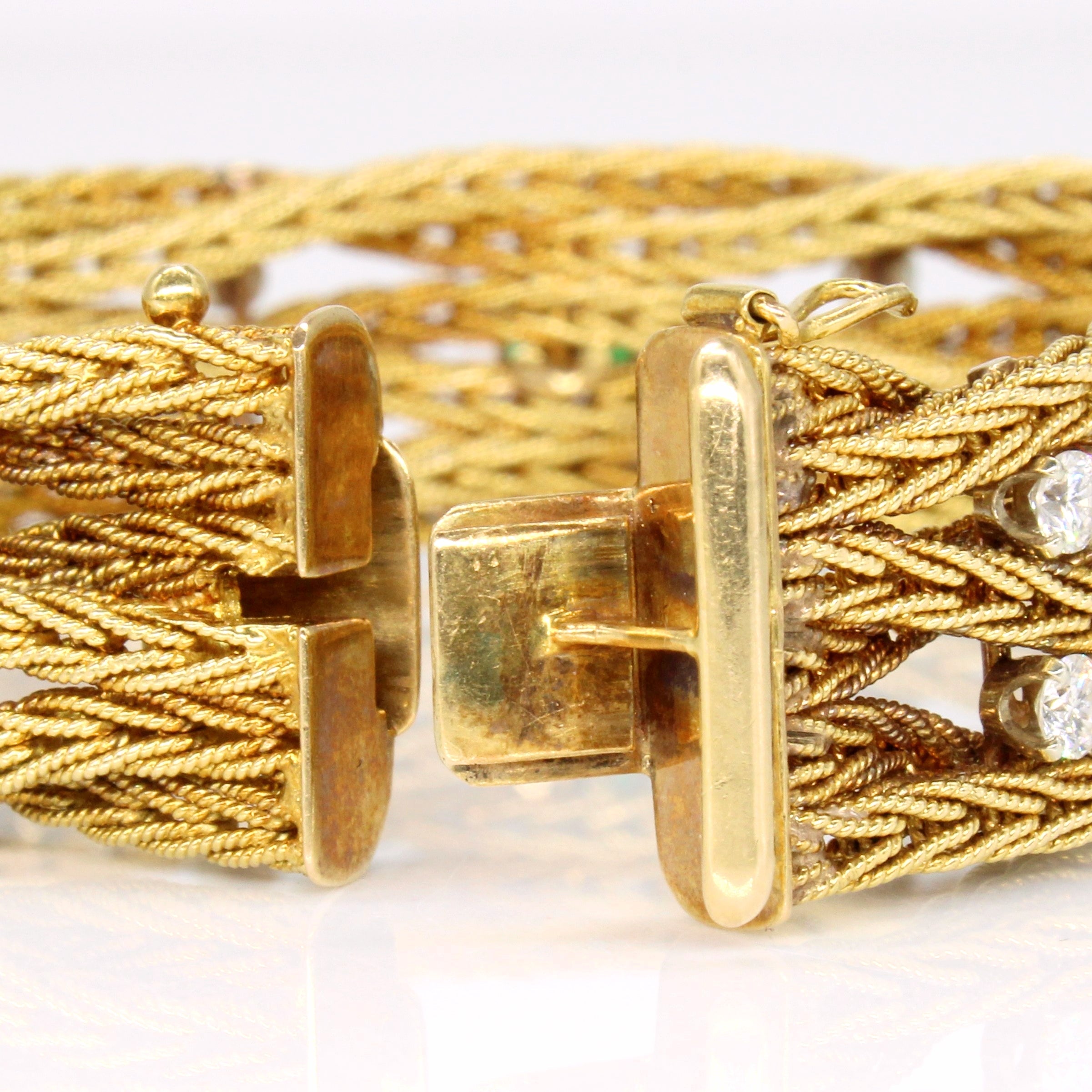 Diamond & Emerald Woven Bracelet | 1.60ctw, 0.80ctw | 7.25" |