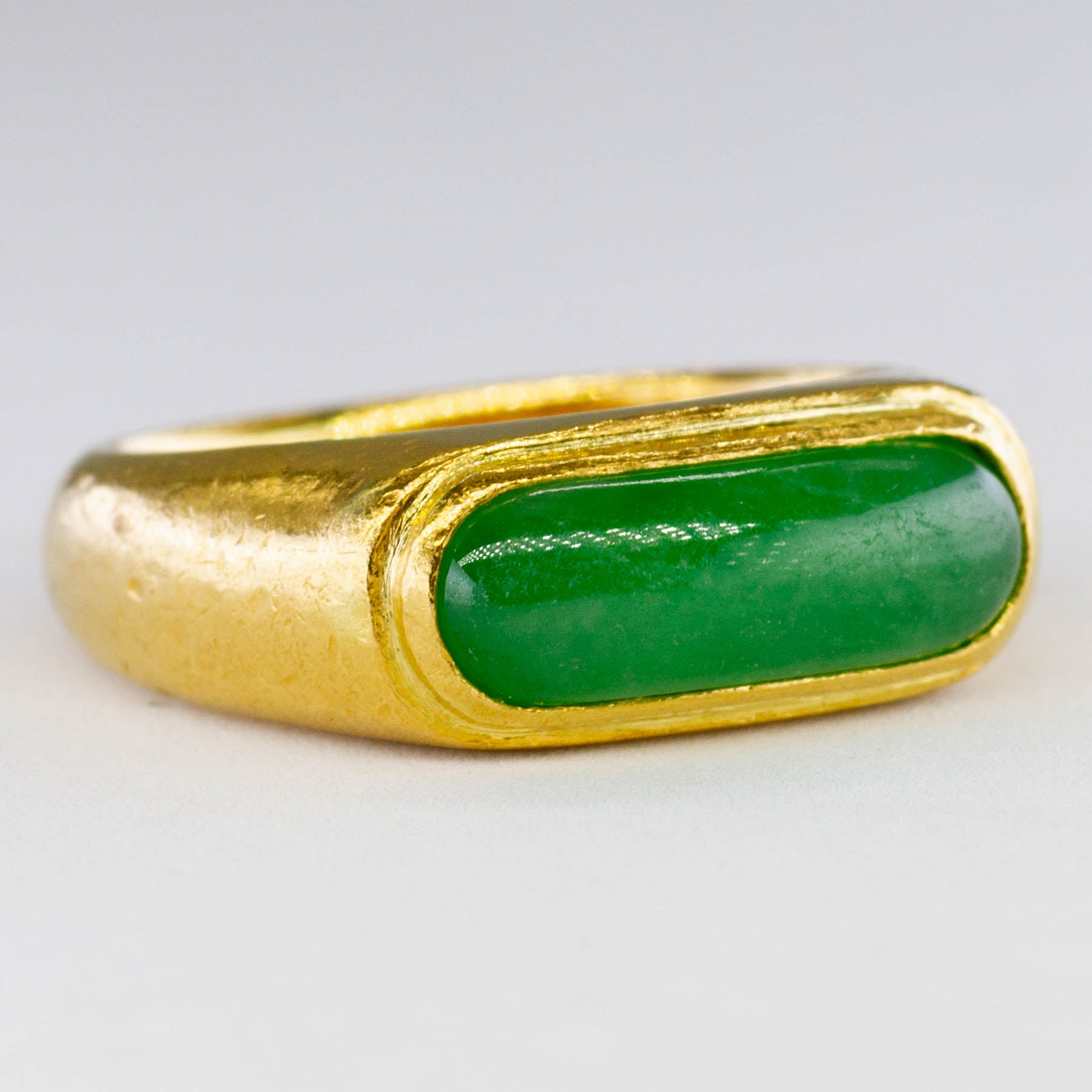 Bezel Set Jadeite Cabochon Ring | 1.75ct | SZ 6.75 |