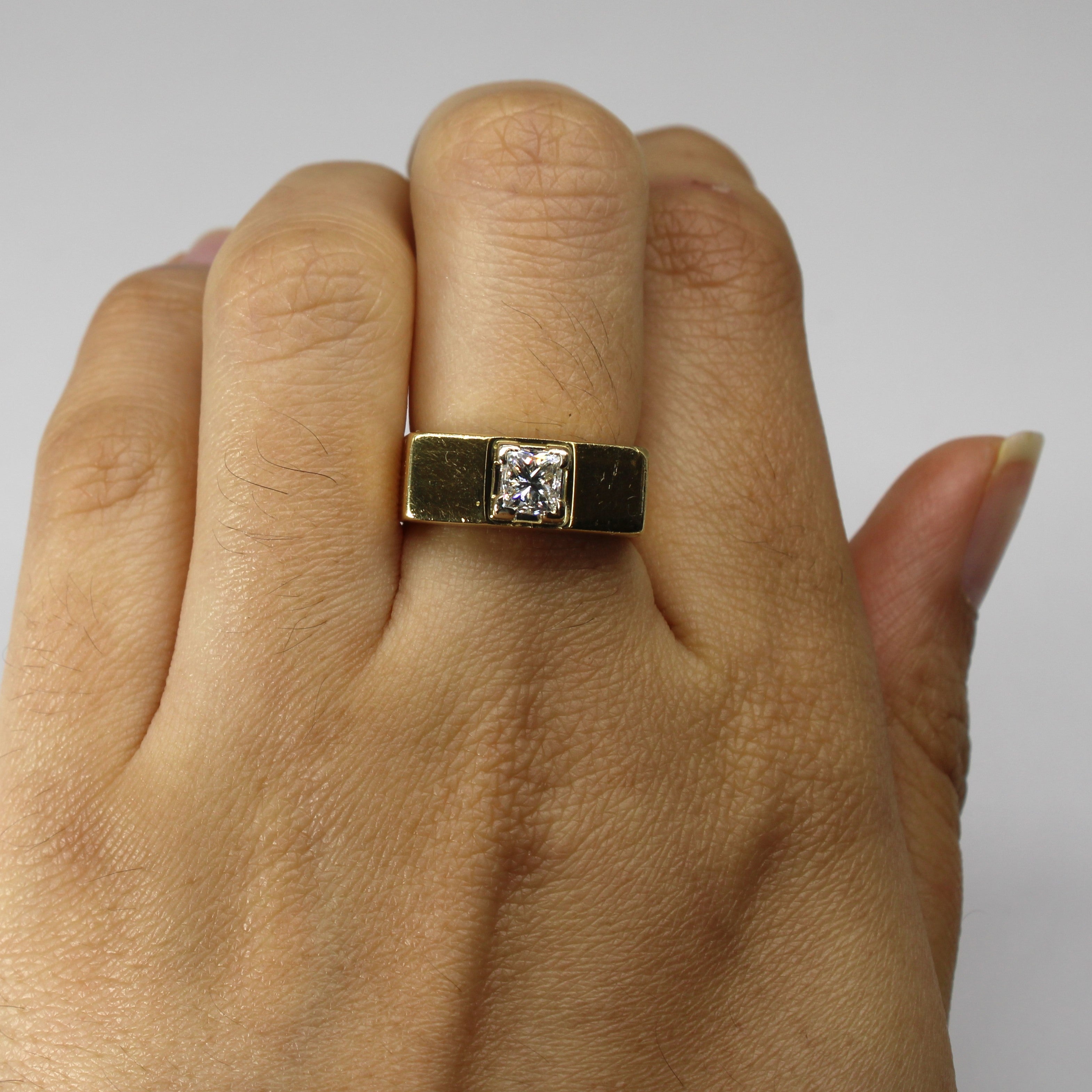 Solitaire Diamond Yellow Gold Ring | 0.60ct SI1 G | SZ 6.75 |