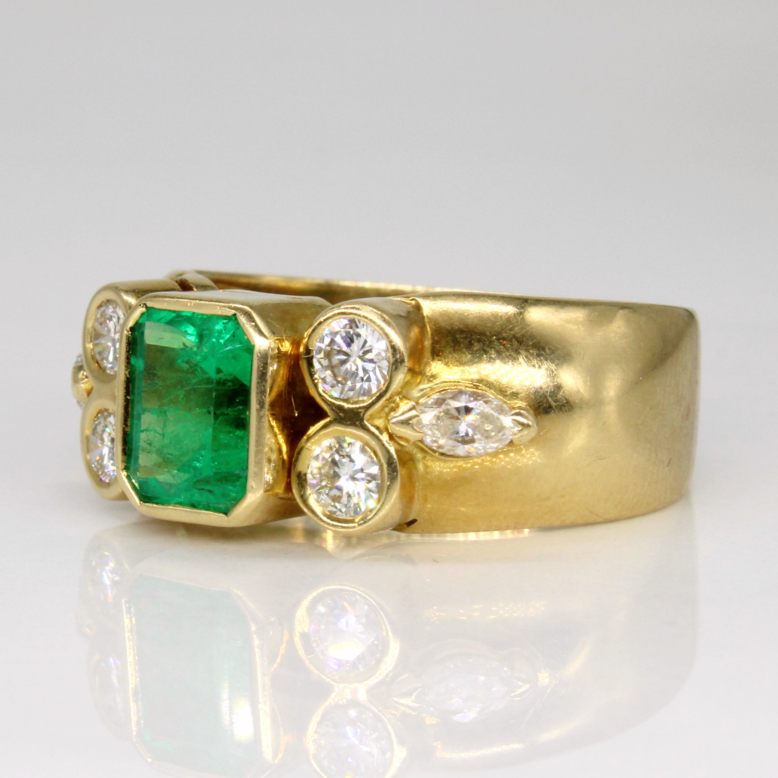 Emerald & Diamond Cocktail Ring | 1.75ct, 1.00ctw | SZ 11.25 |