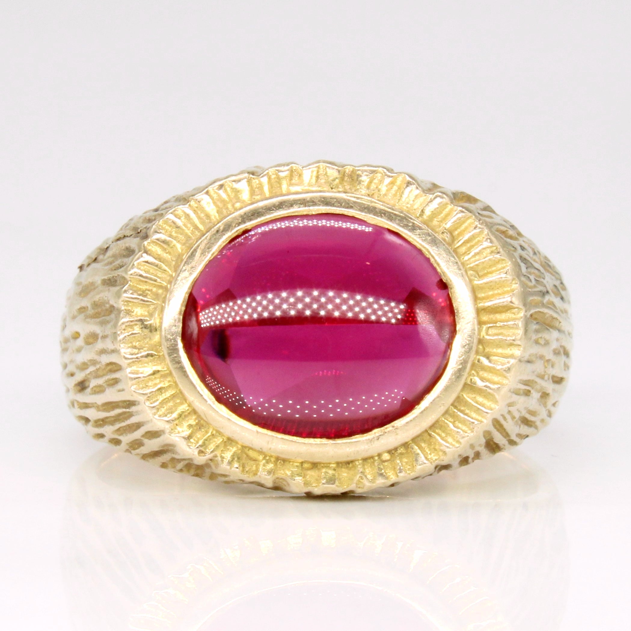 Synthetic Ruby Cocktail Ring | 5.00ct | SZ 9.25 |