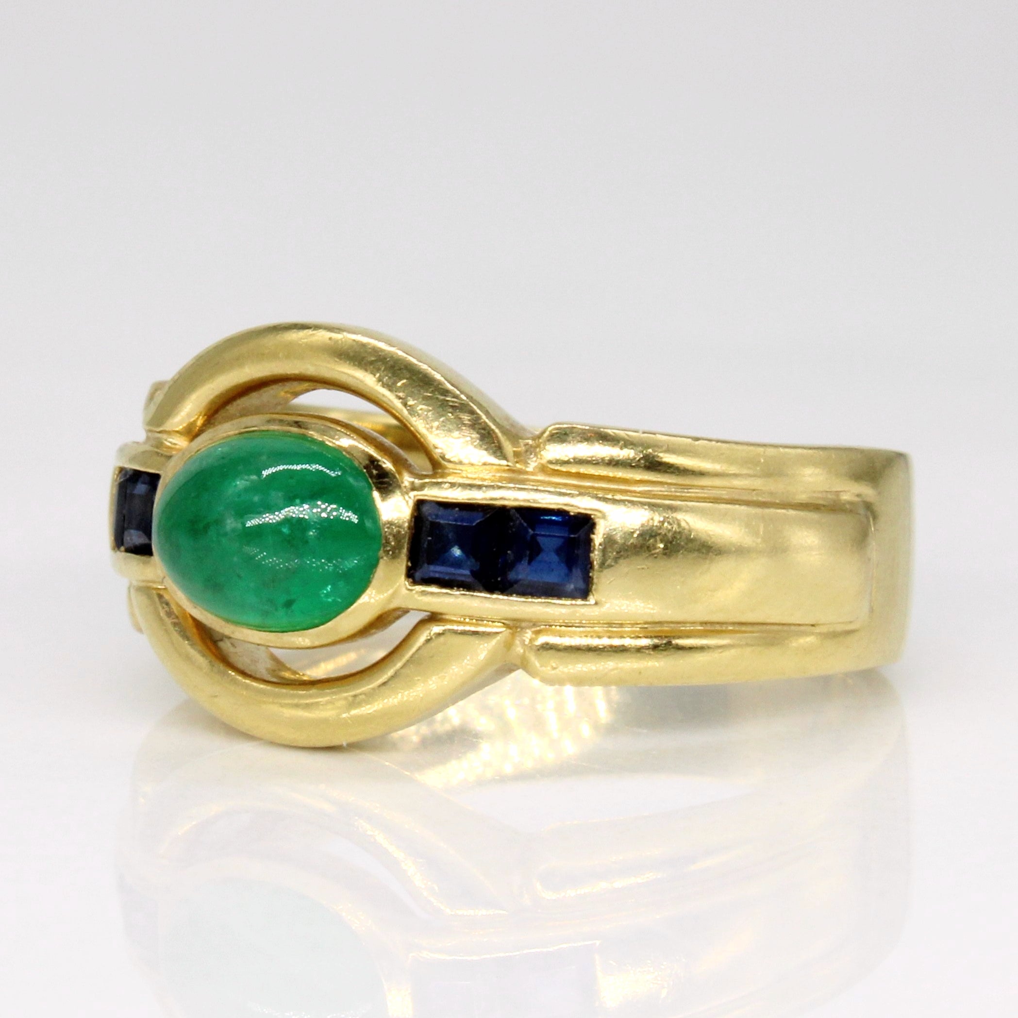 Emerald & Sapphire Cocktail Ring | 0.85ct, 0.28ctw | SZ 6 |
