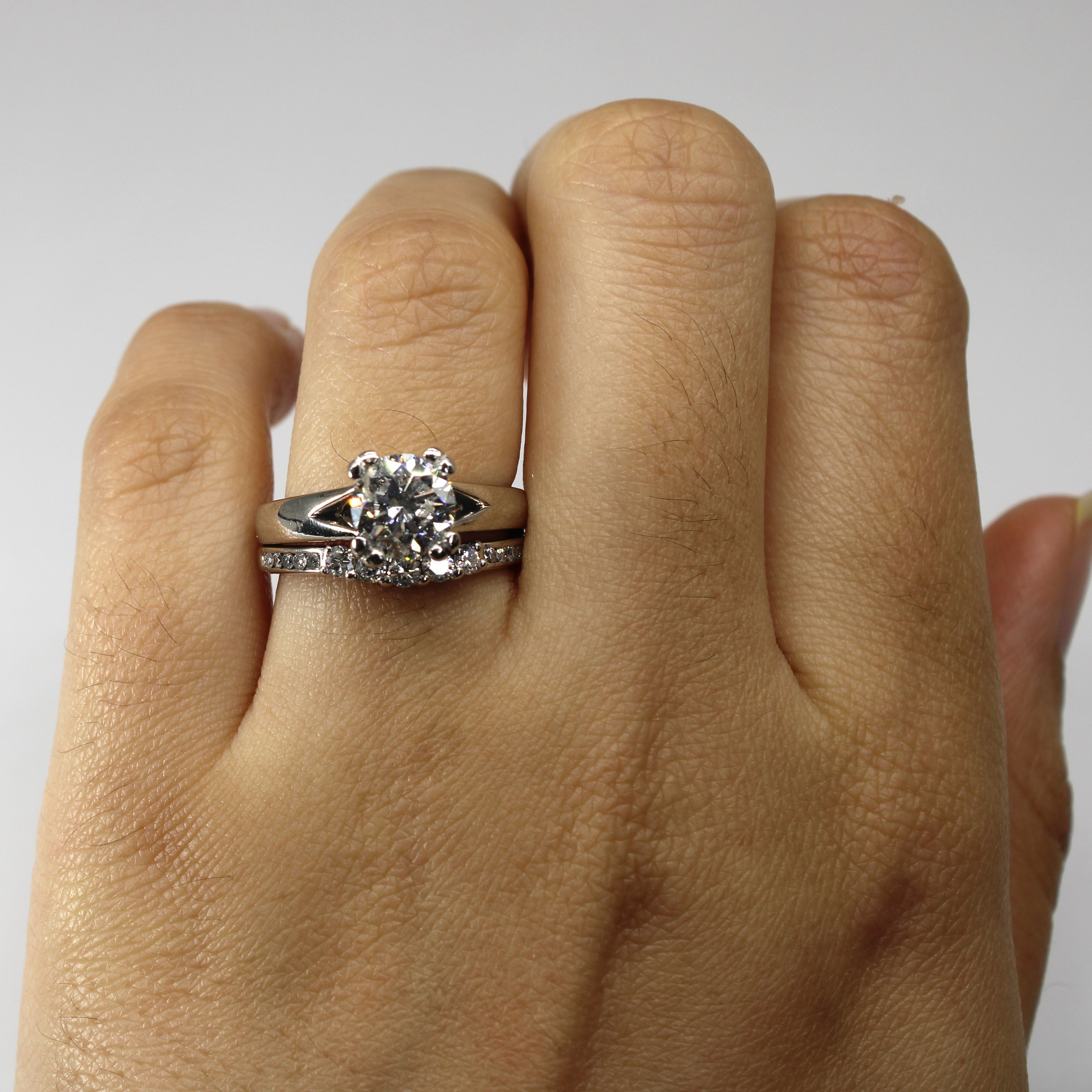 Canadian High Set Diamond Soldered Engagement Ring Set | 1.90ctw I1 F/G | SZ 6 |