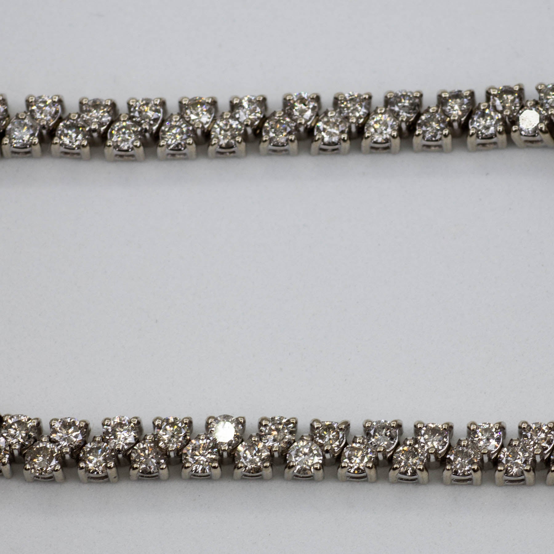 Bracelet tennis double rangée de diamants en or 14 carats | 6,30 ct | 6,5" |