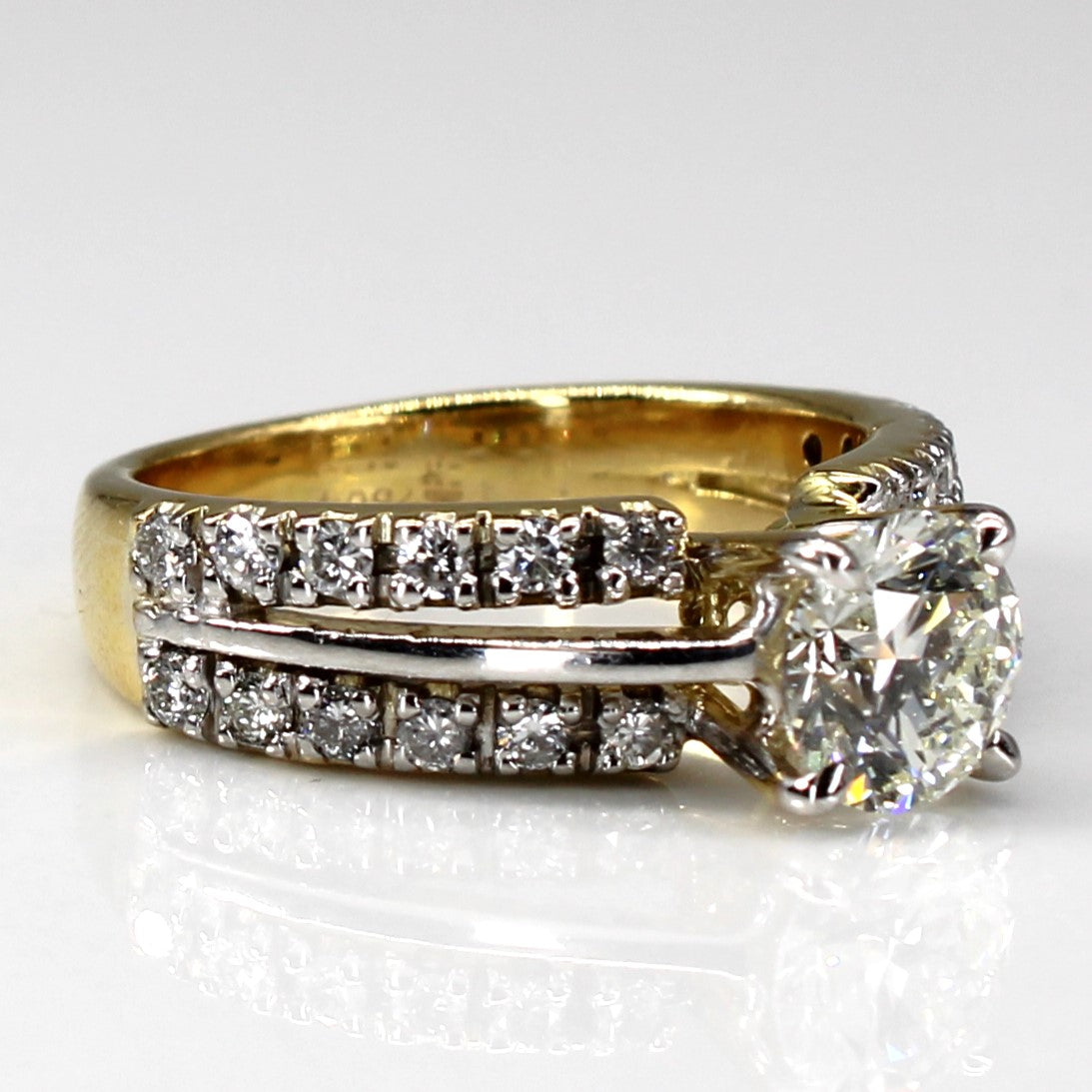 Solitaire with Accents Diamond Ring | 1.36ctw SI2 I/J | SZ 5.25 |