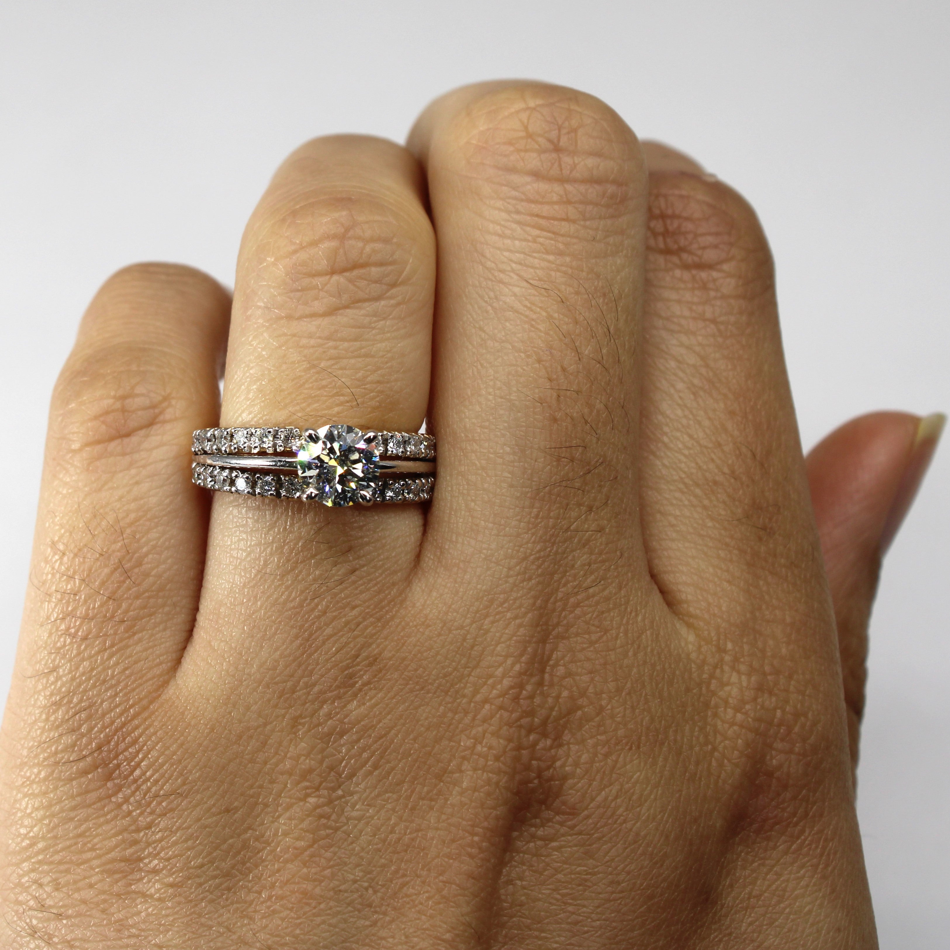 Solitaire with Accents Diamond Ring | 1.36ctw SI2 I/J | SZ 5.25 |