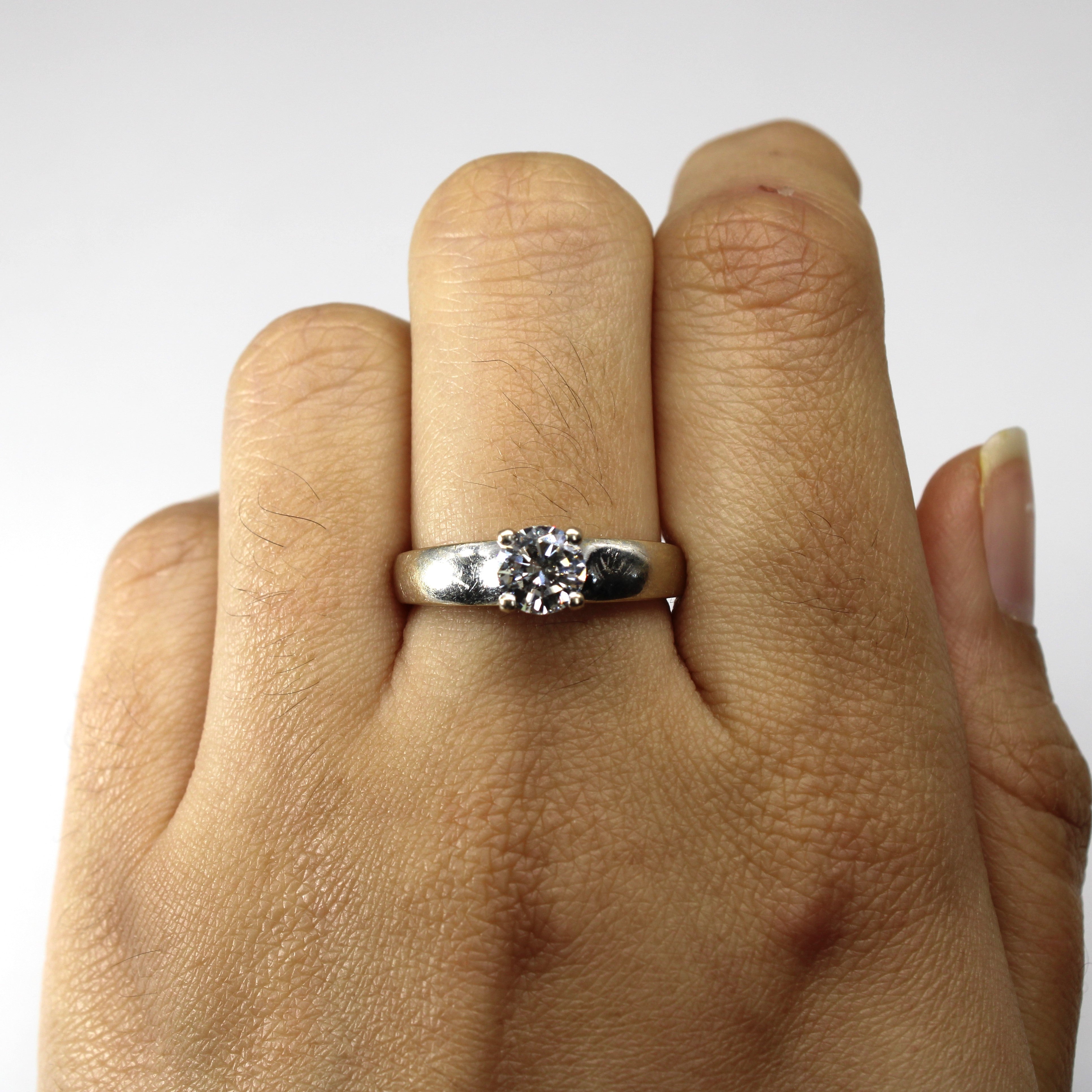 Four Prong Solitaire Diamond Ring | 0.82ct SI1 H | SZ 7.75 |