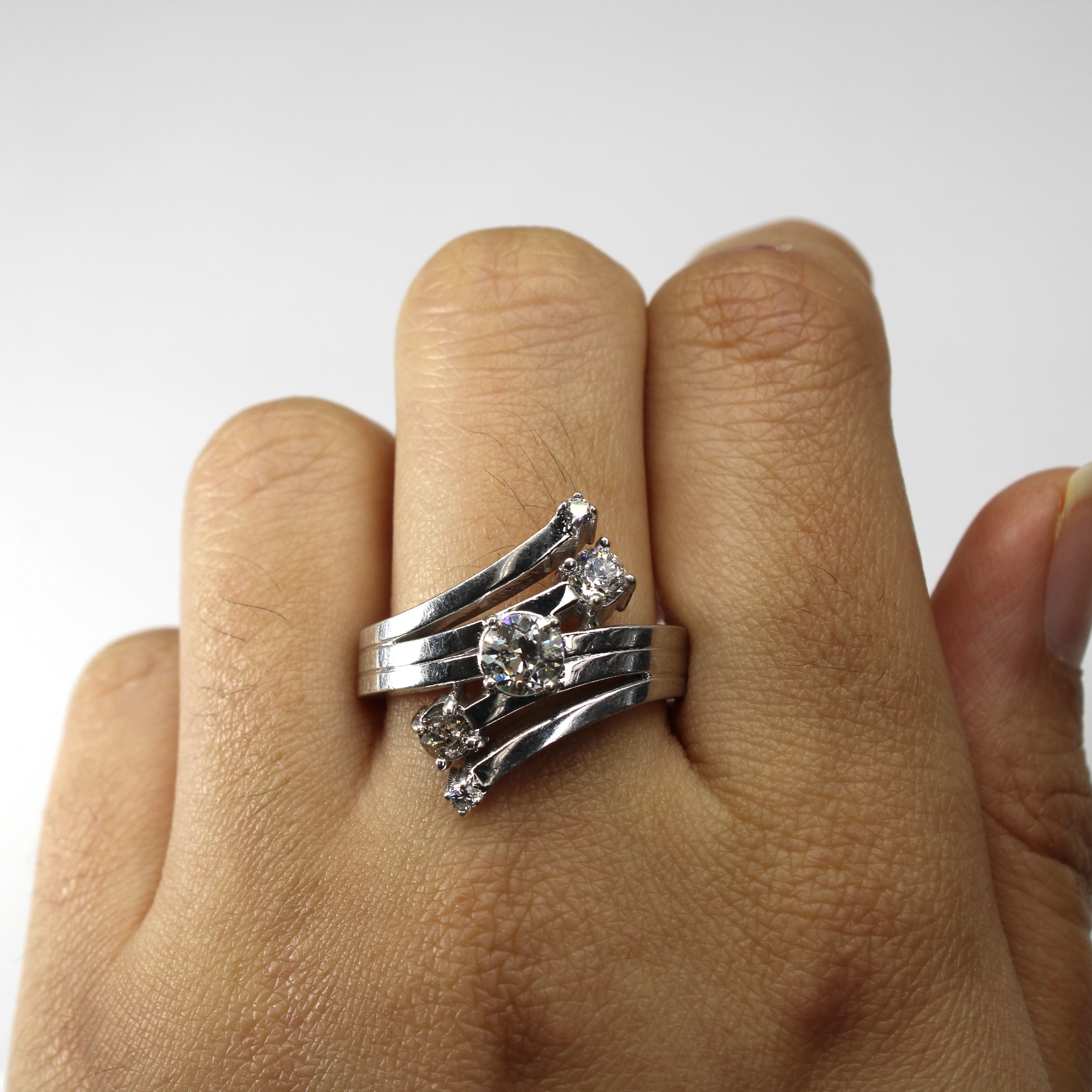 Bypass Diamond Ring | 1.06ctw I1/I2 I/J | SZ 9.75 |