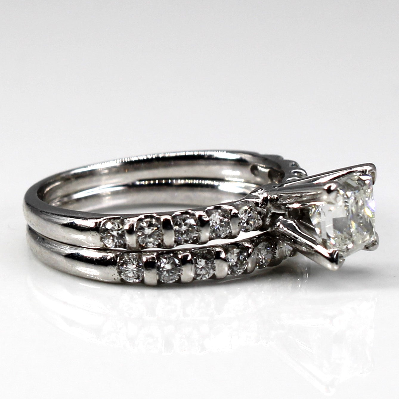High Set Princess Diamond Soldered Engagement Ring | 1.55ctw I2/I3 G/H | SZ 6.5 |