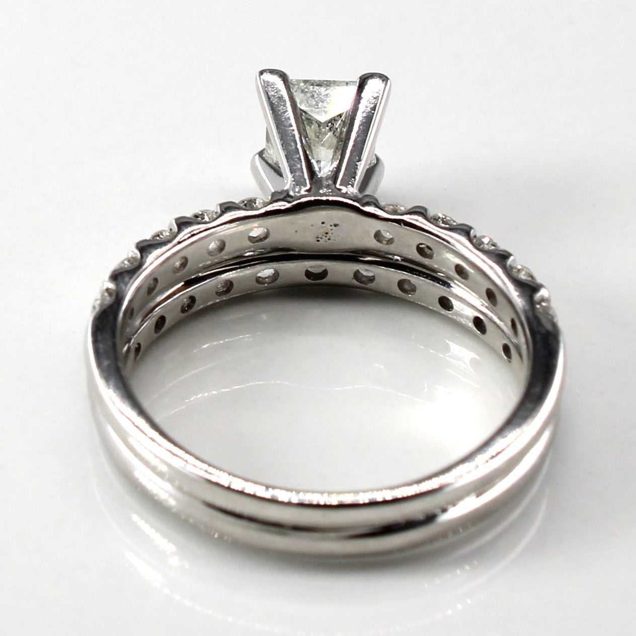 High Set Princess Diamond Soldered Engagement Ring | 1.55ctw I2/I3 G/H | SZ 6.5 |