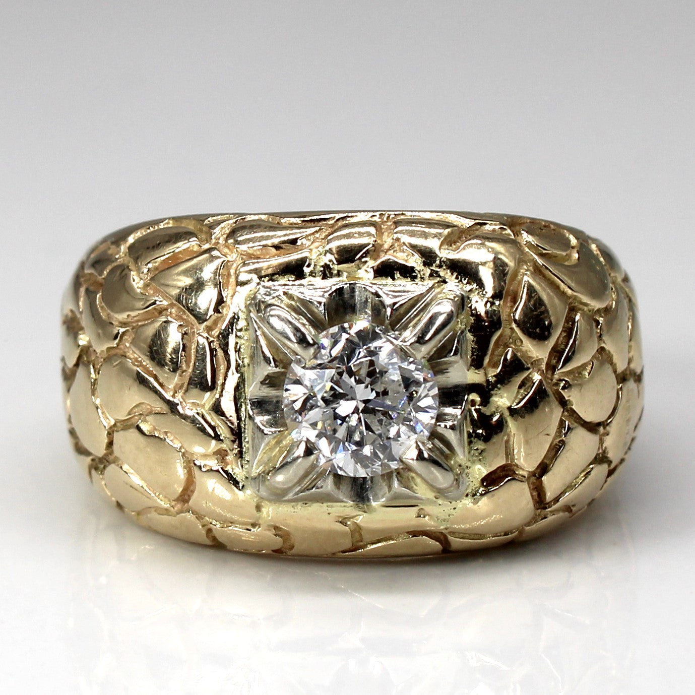 Textured Solitaire Diamond Ring | 0.83ct I1 G/H | SZ 10.5 |