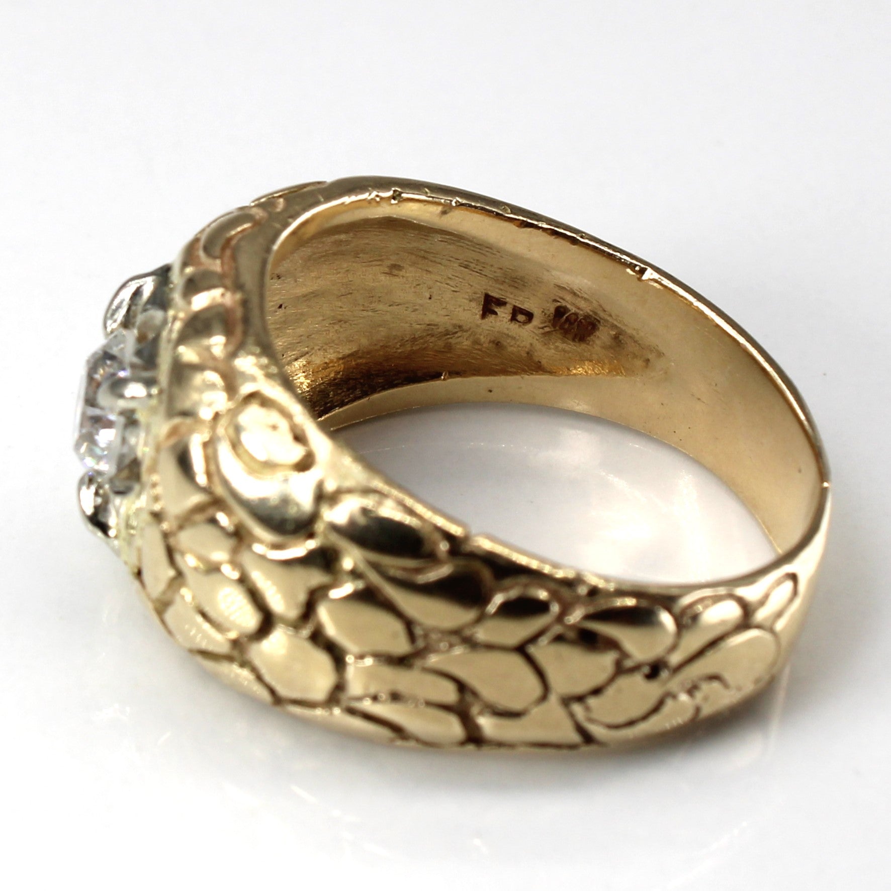 Textured Solitaire Diamond Ring | 0.83ct I1 G/H | SZ 10.5 |