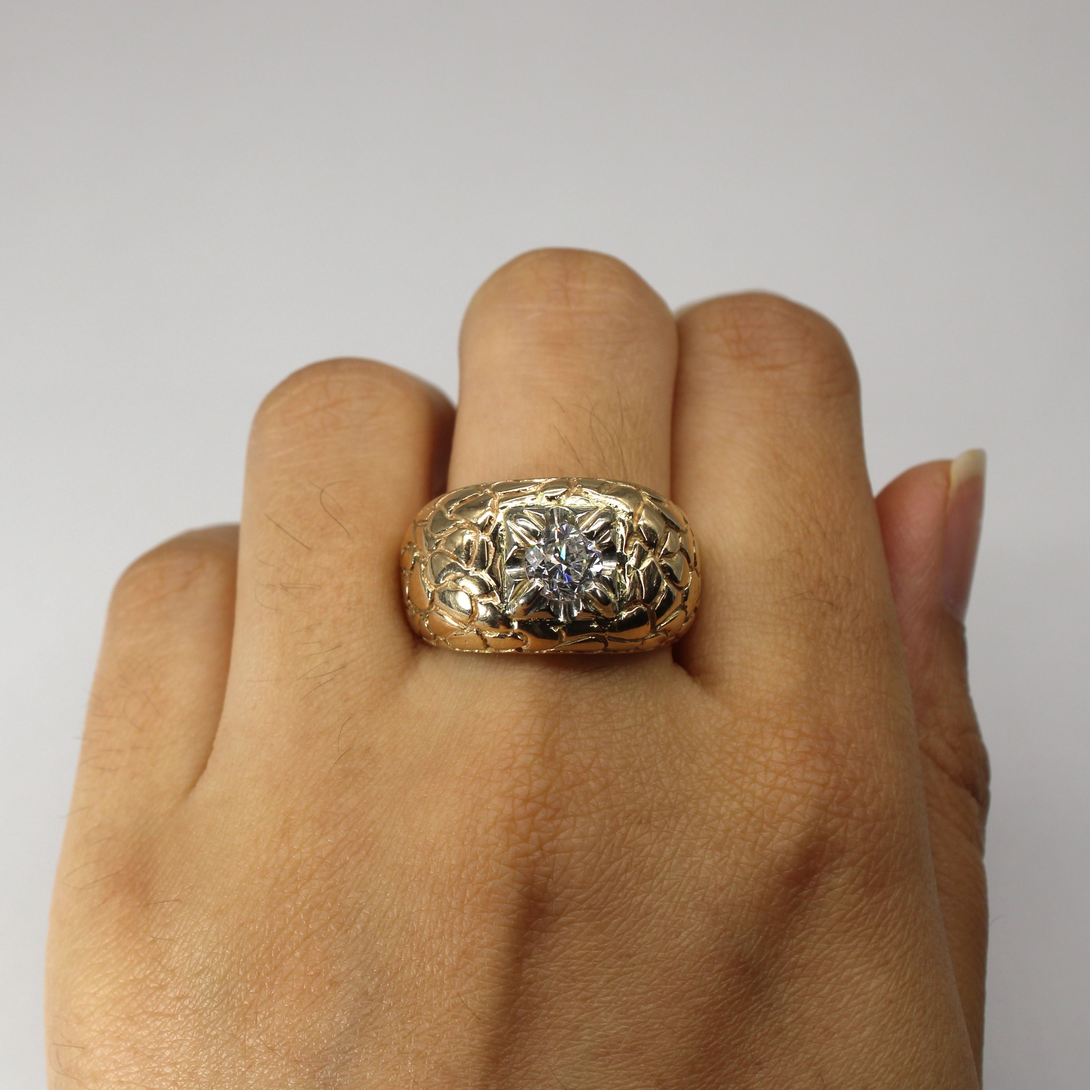 Textured Solitaire Diamond Ring | 0.83ct I1 G/H | SZ 10.5 |