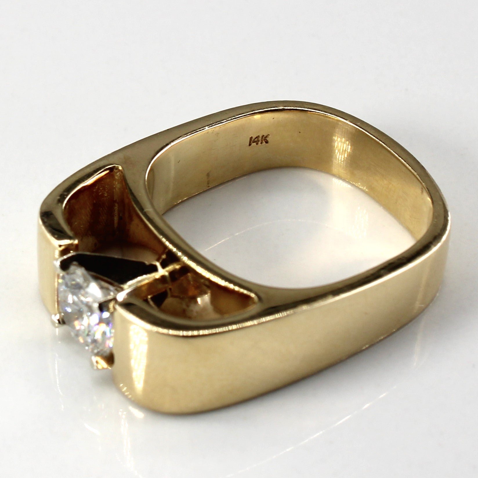 High Set Tapered Solitaire Diamond Ring | 1.10ct I1/I2 I/J | SZ 8 |