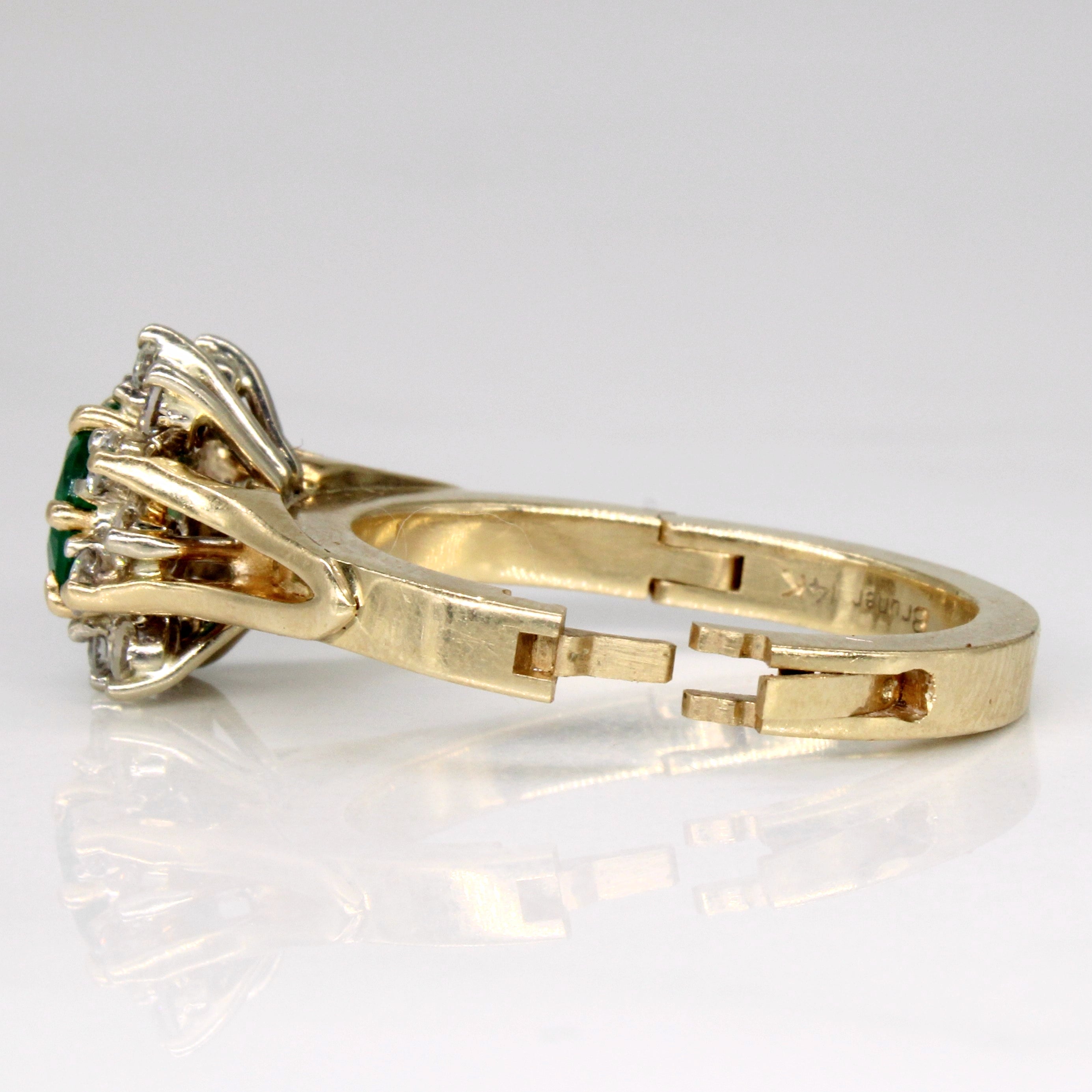 Bruner' Emerald & Diamond Cocktail Hinge Ring | 0.45ct, 0.42ctw | SZ 6.25 |