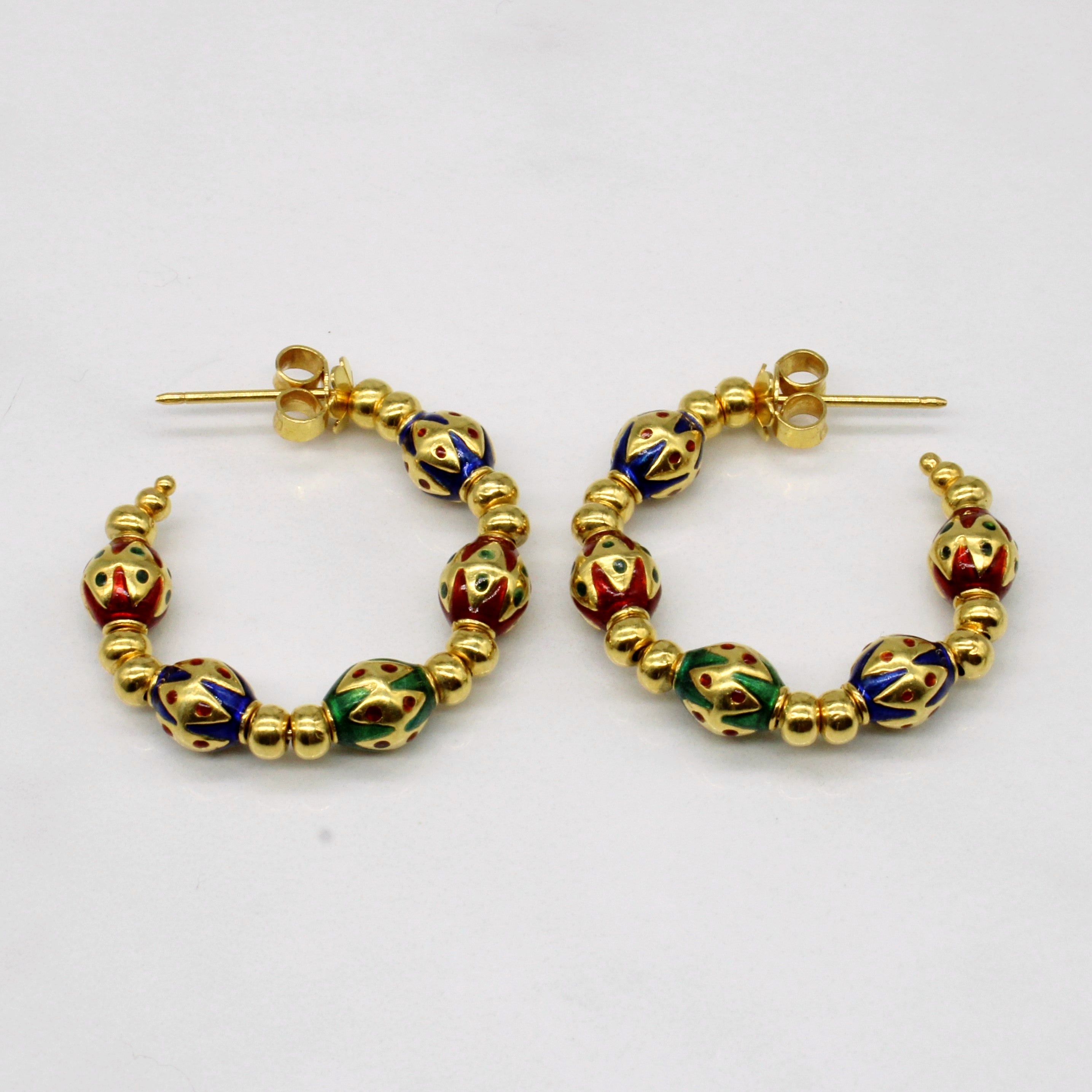 Enamel Hoop Earrings