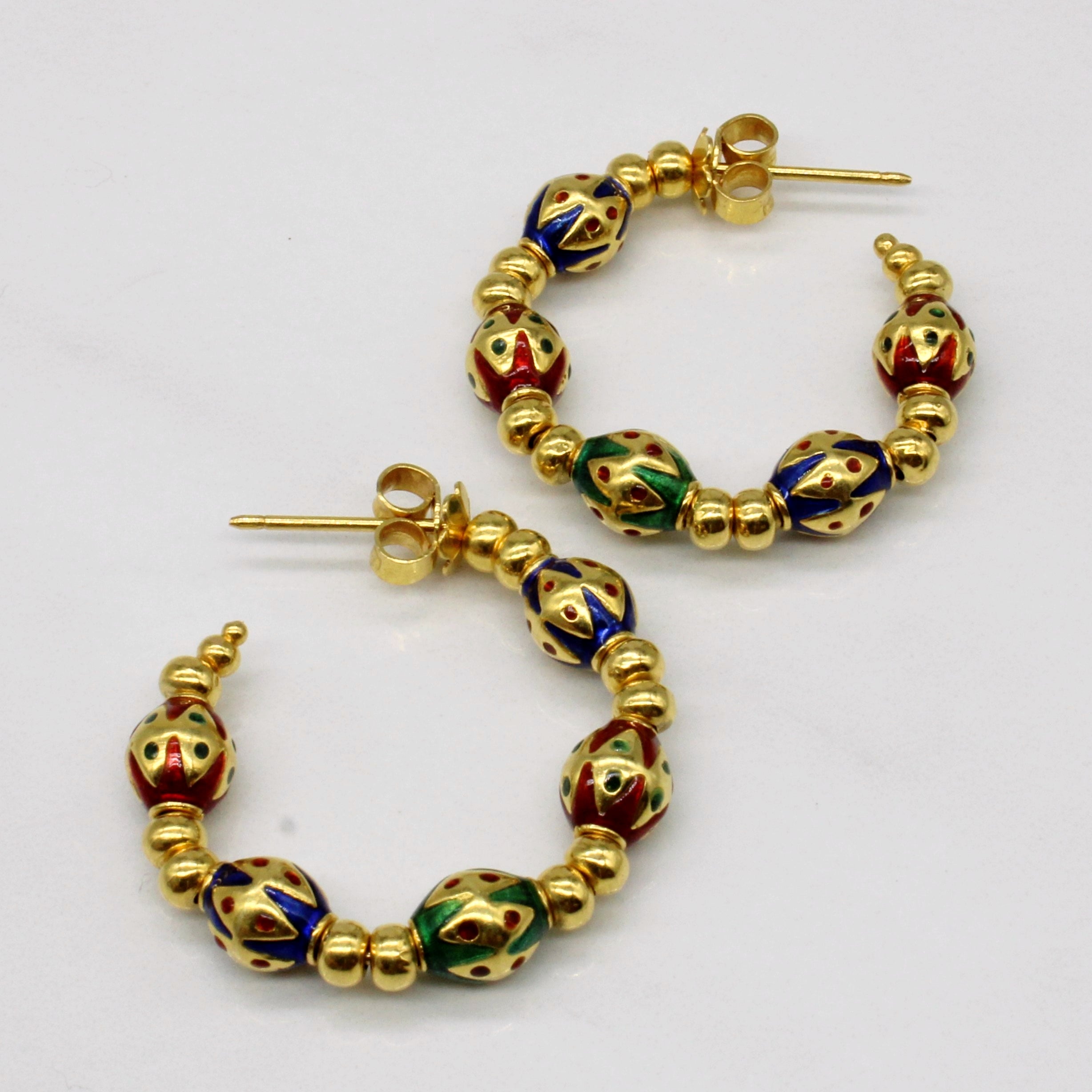 Enamel Hoop Earrings