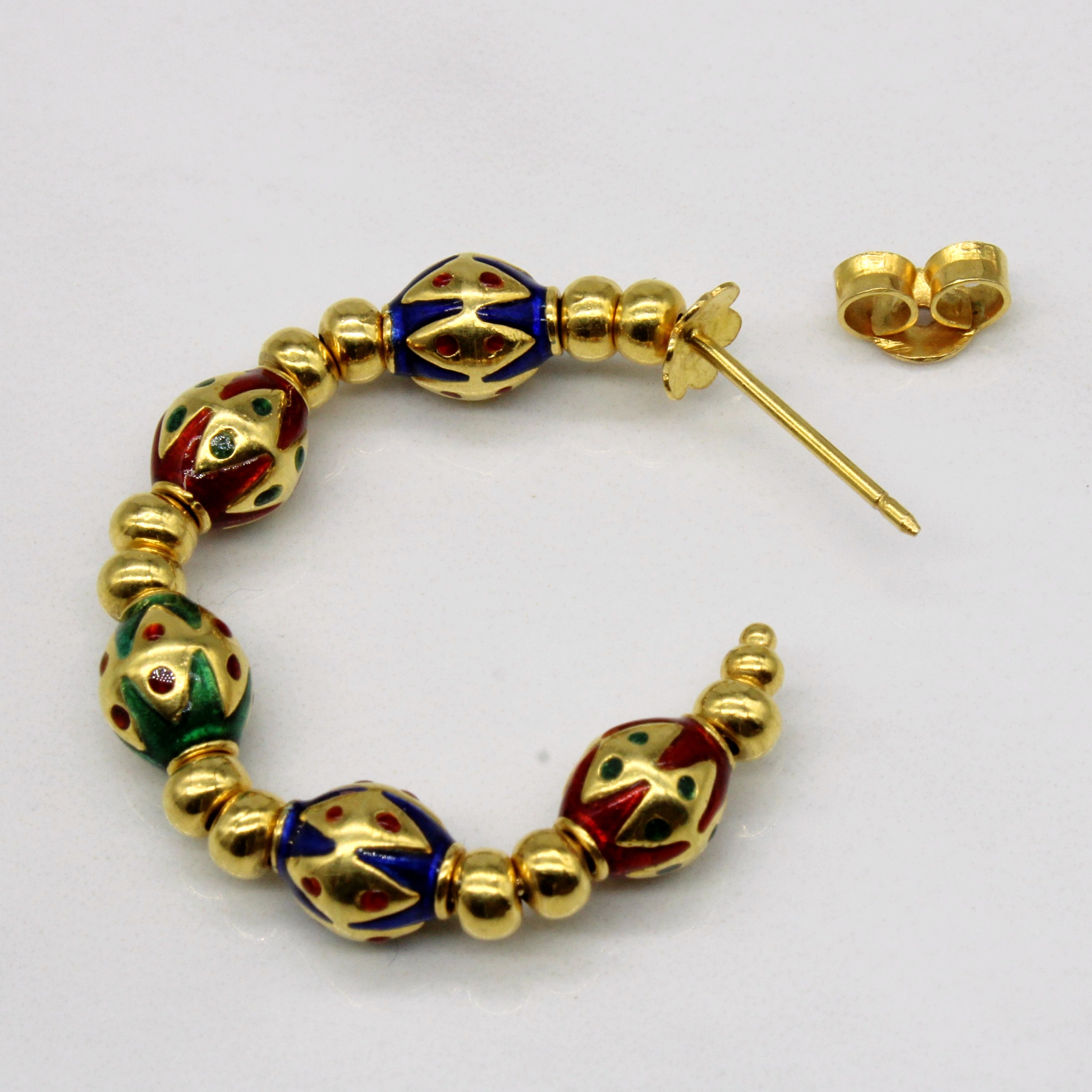 Enamel Hoop Earrings