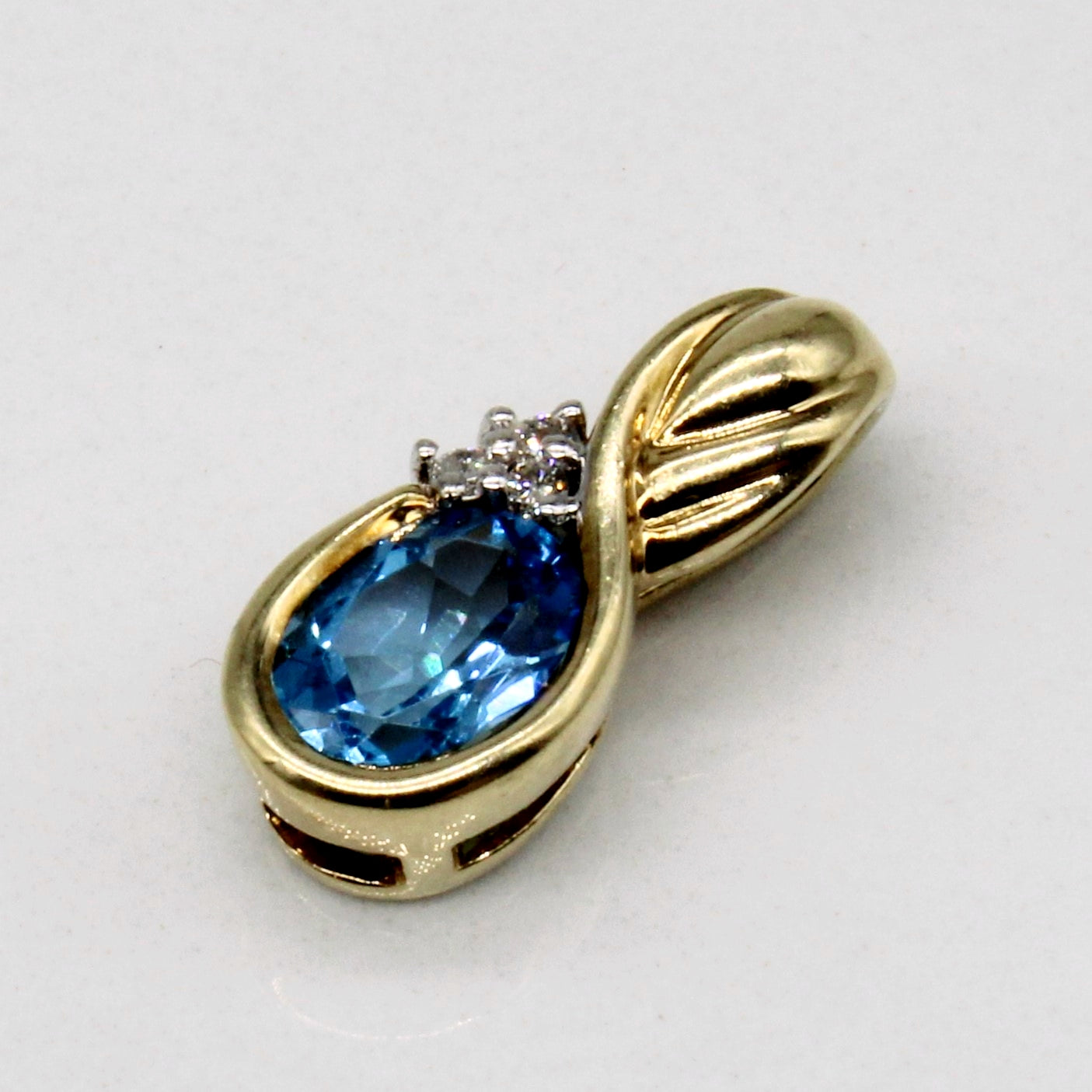 Blue Topaz & Diamond Pendant | 0.90ct, 0.03ctw |