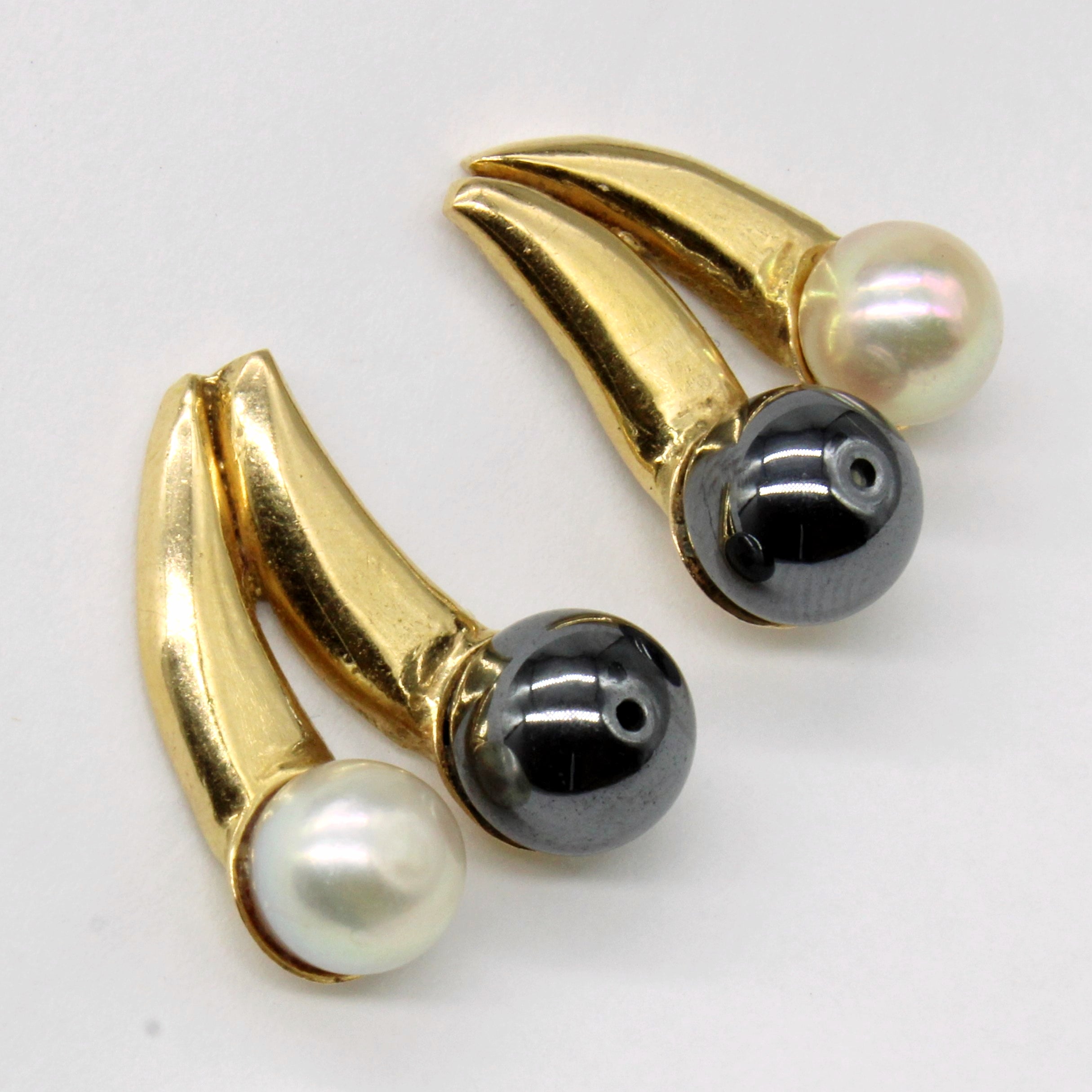 Pearl & Hematite Earrings