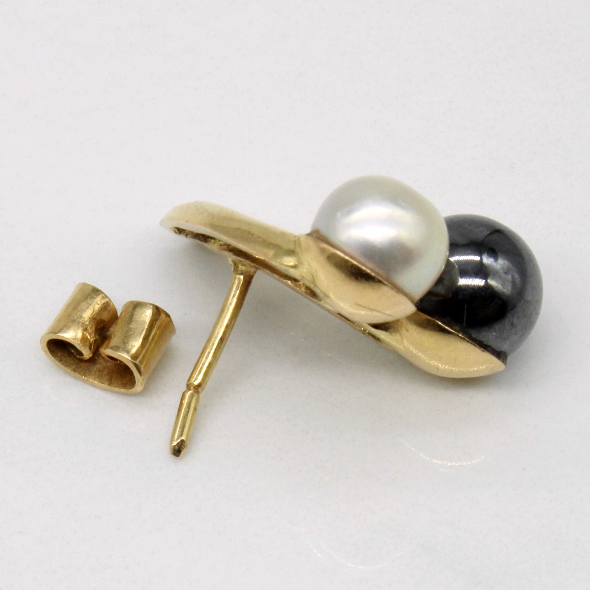 Pearl & Hematite Earrings