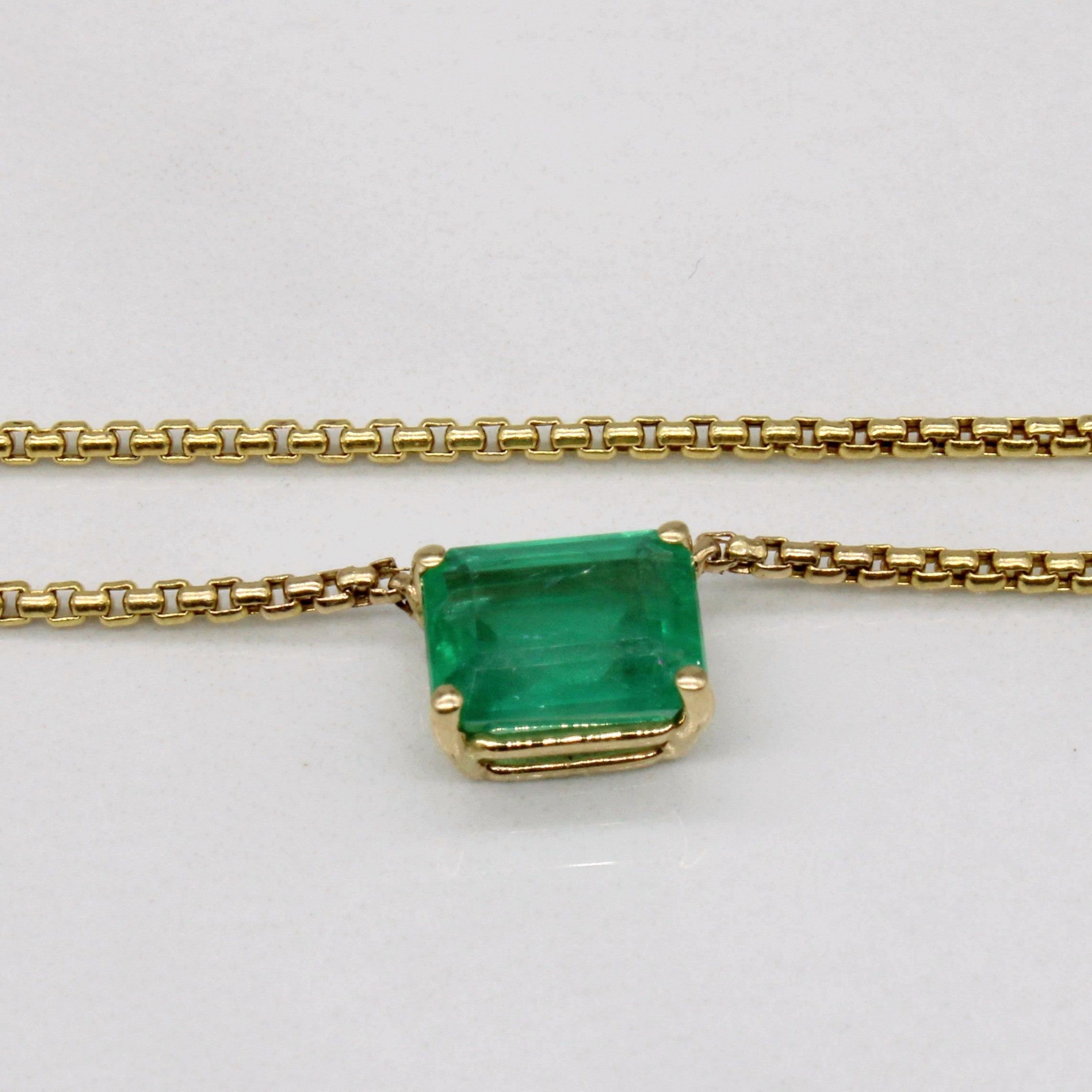 Emerald Pendant Necklace | 1.50ct | 16" |