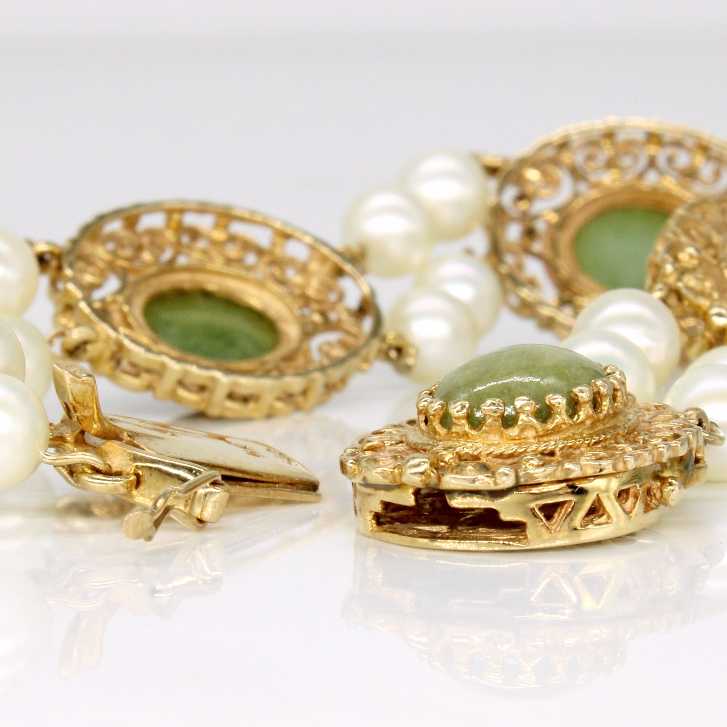 Serpentine & Pearl Bracelet | 15.00ctw | 7" |