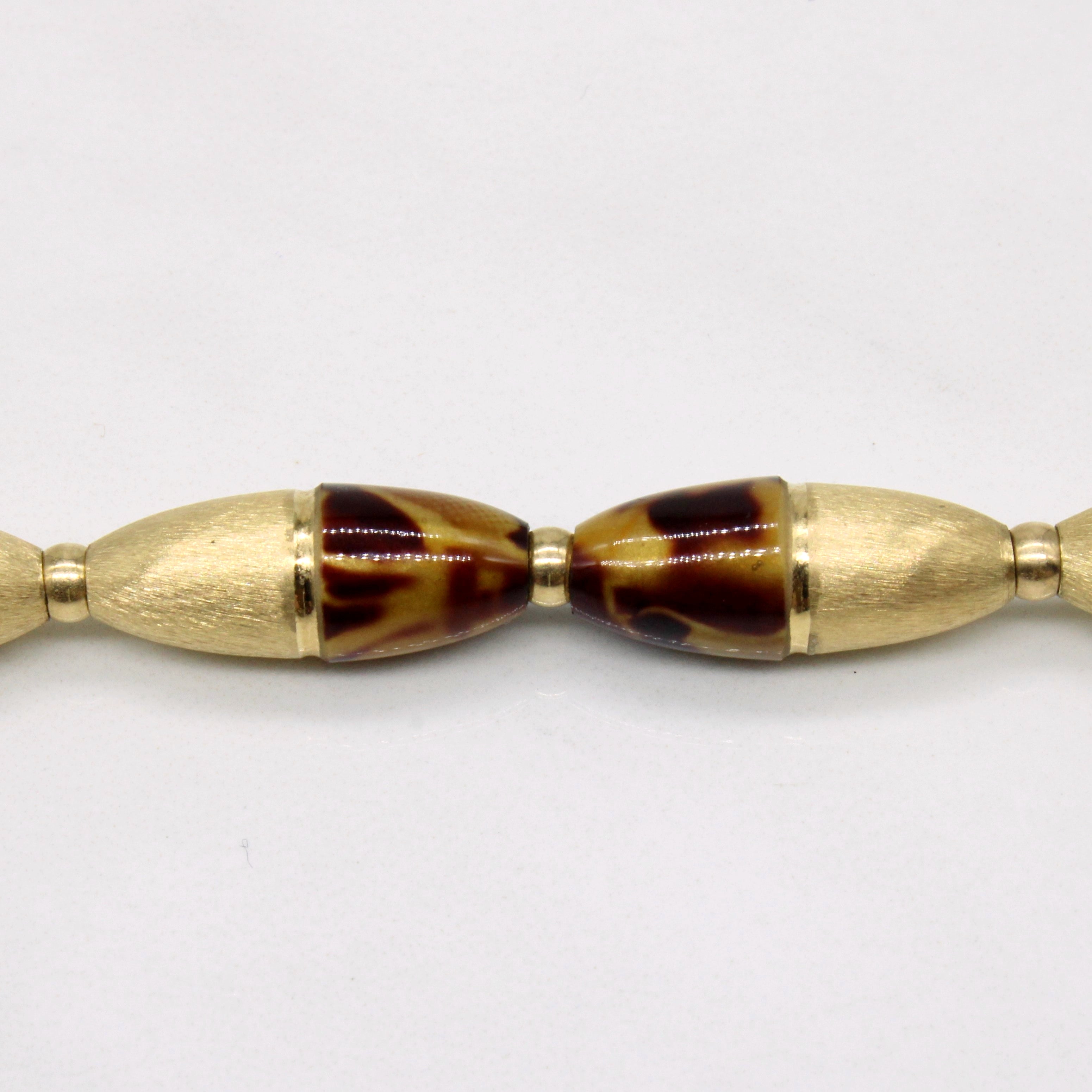 14k Yellow Gold Enamel Bracelet | 7" |