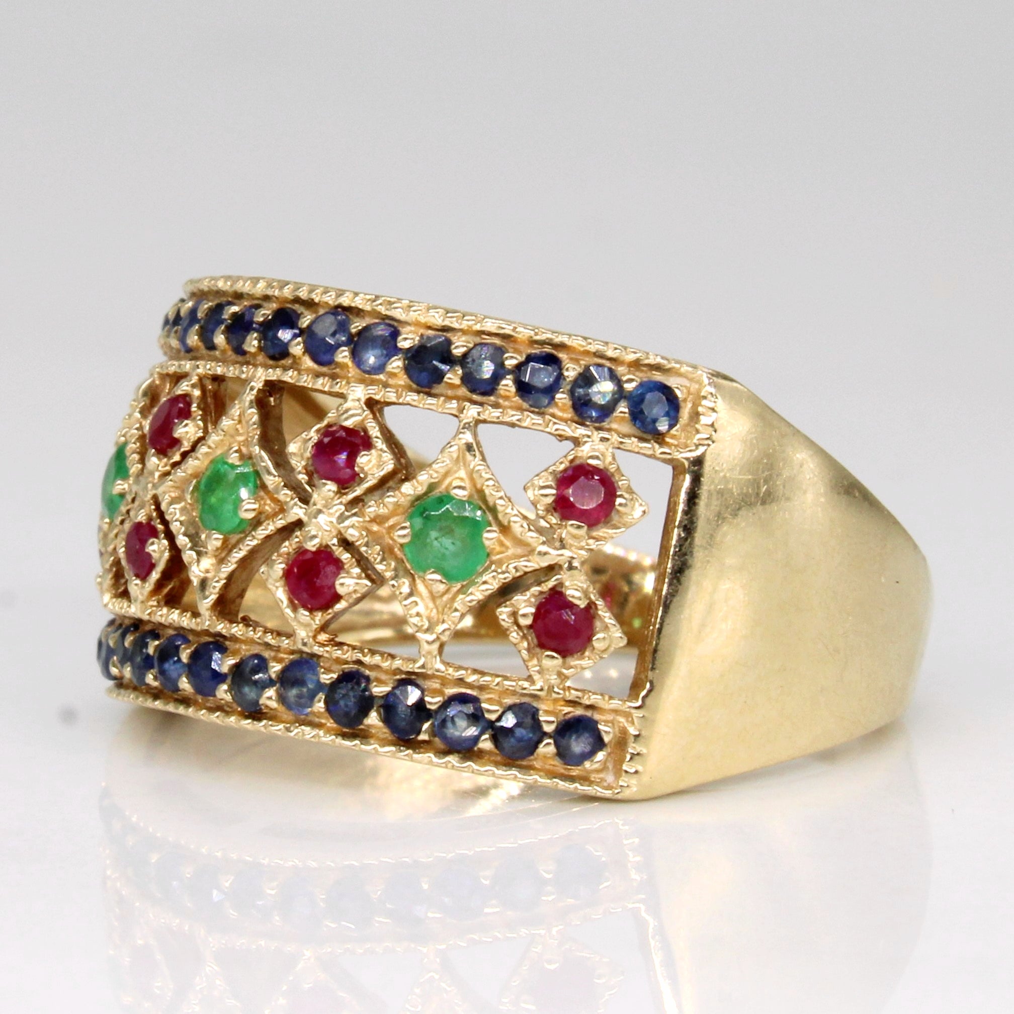 Multi Gem Ornate Ring | 0.51ctw | SZ 6 |