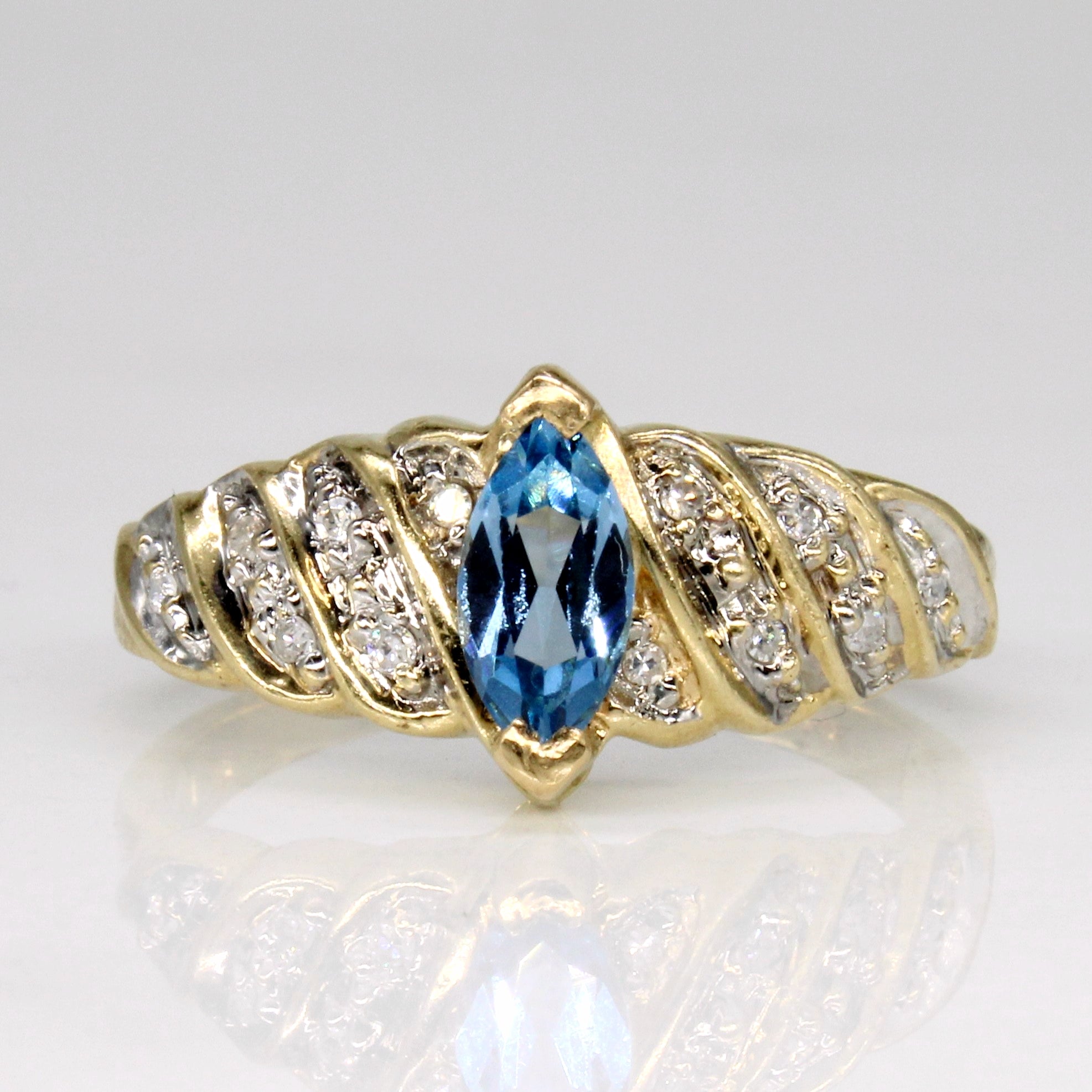 Synthetic Spinel & Diamond Ring | 0.45ct, 0.06ctw | SZ 7 |