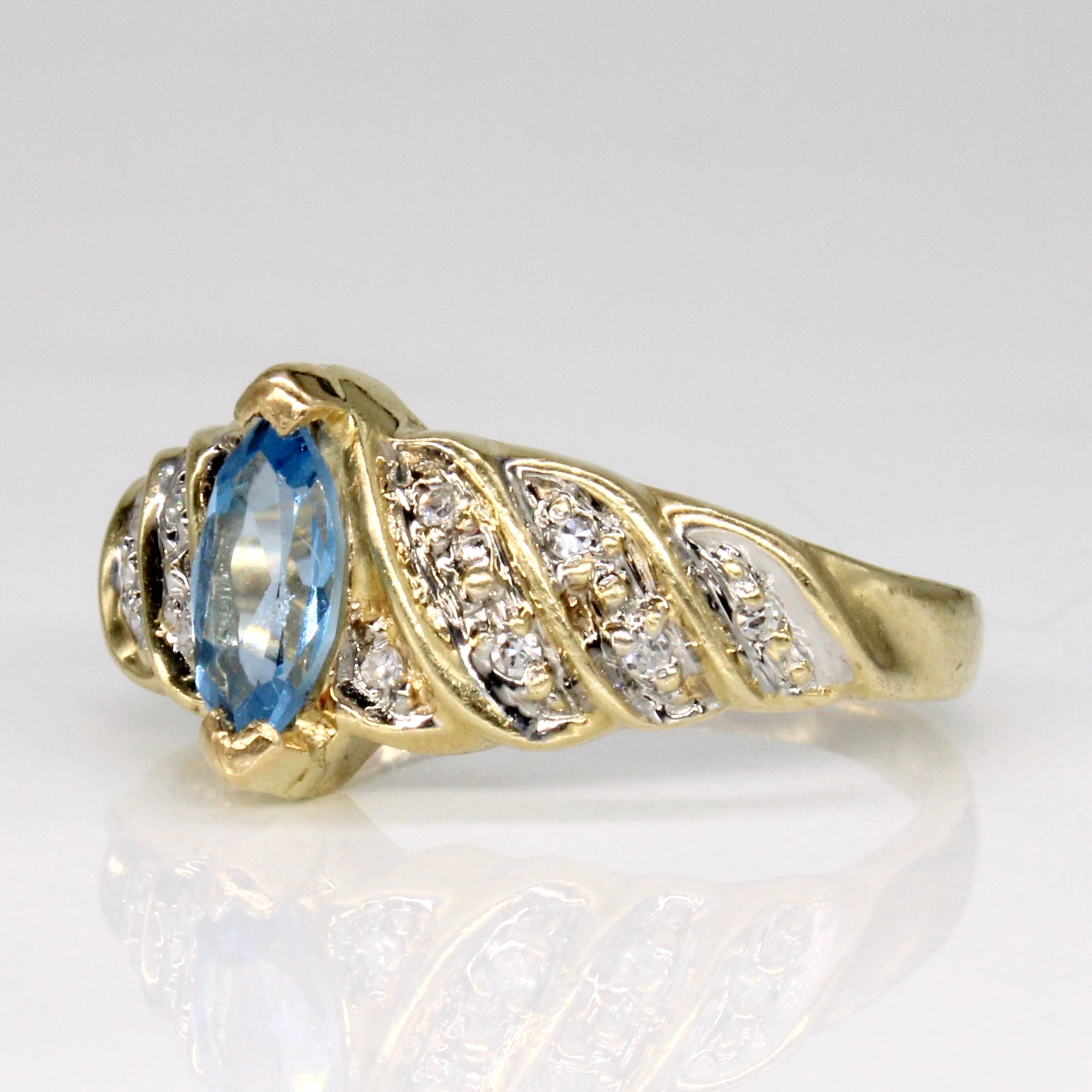 Synthetic Spinel & Diamond Ring | 0.45ct, 0.06ctw | SZ 7 |