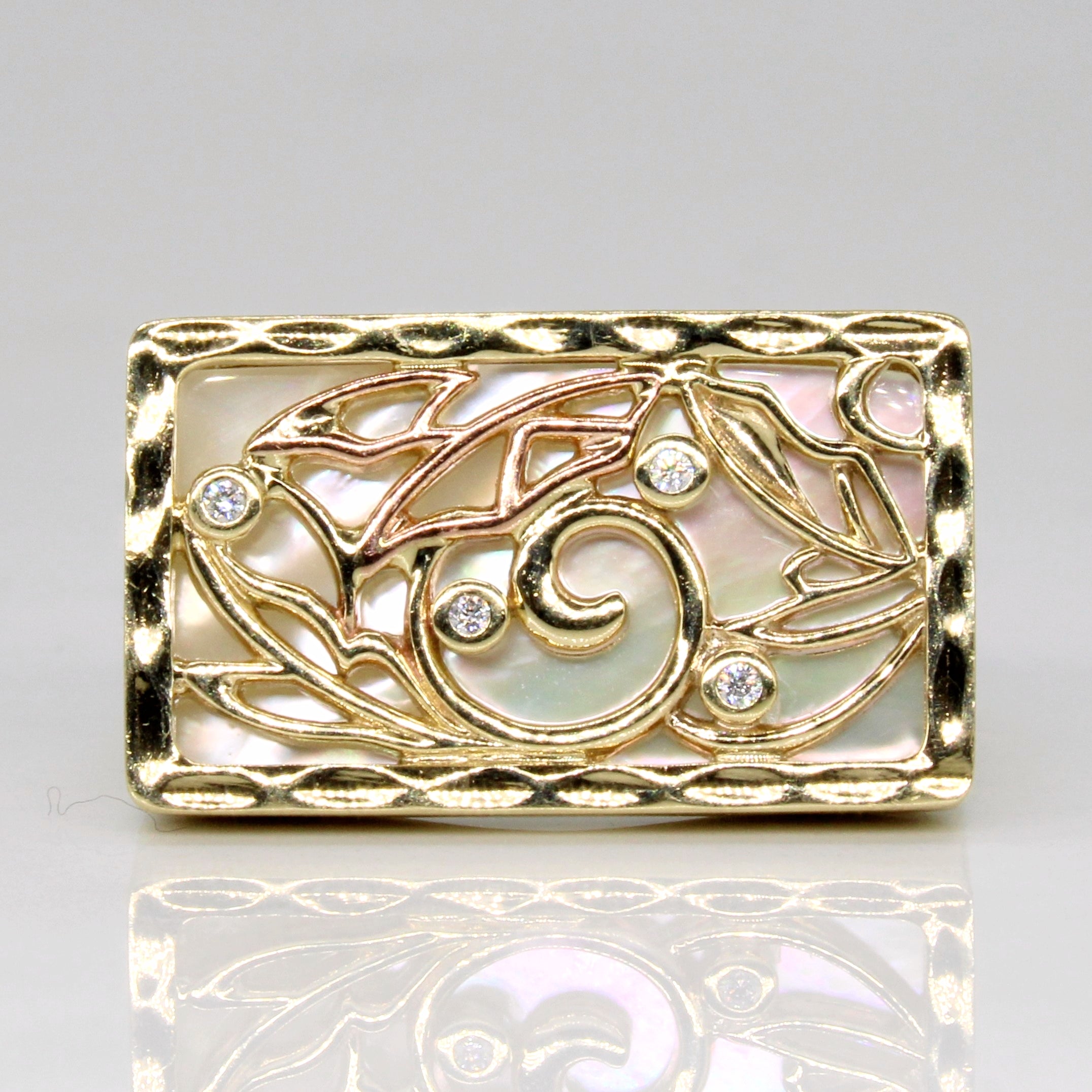 Bague en nacre et diamant Clogau Tylwyth Teg | 0,02ctw | Taille 6,75 |