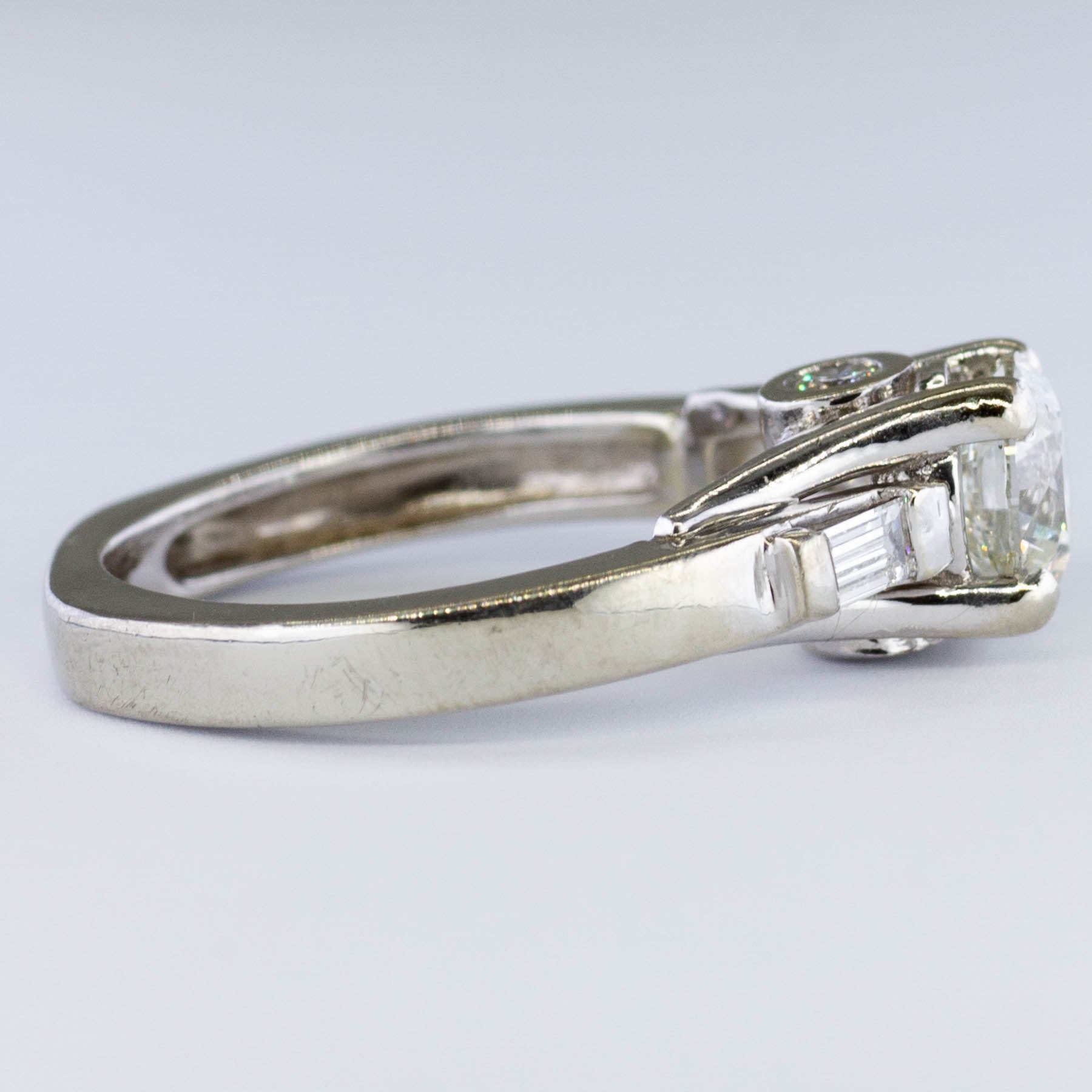Diamond Engagement Ring with Baguette Accents | 1.30ctw | SI2 K/L | SZ 5.5 |