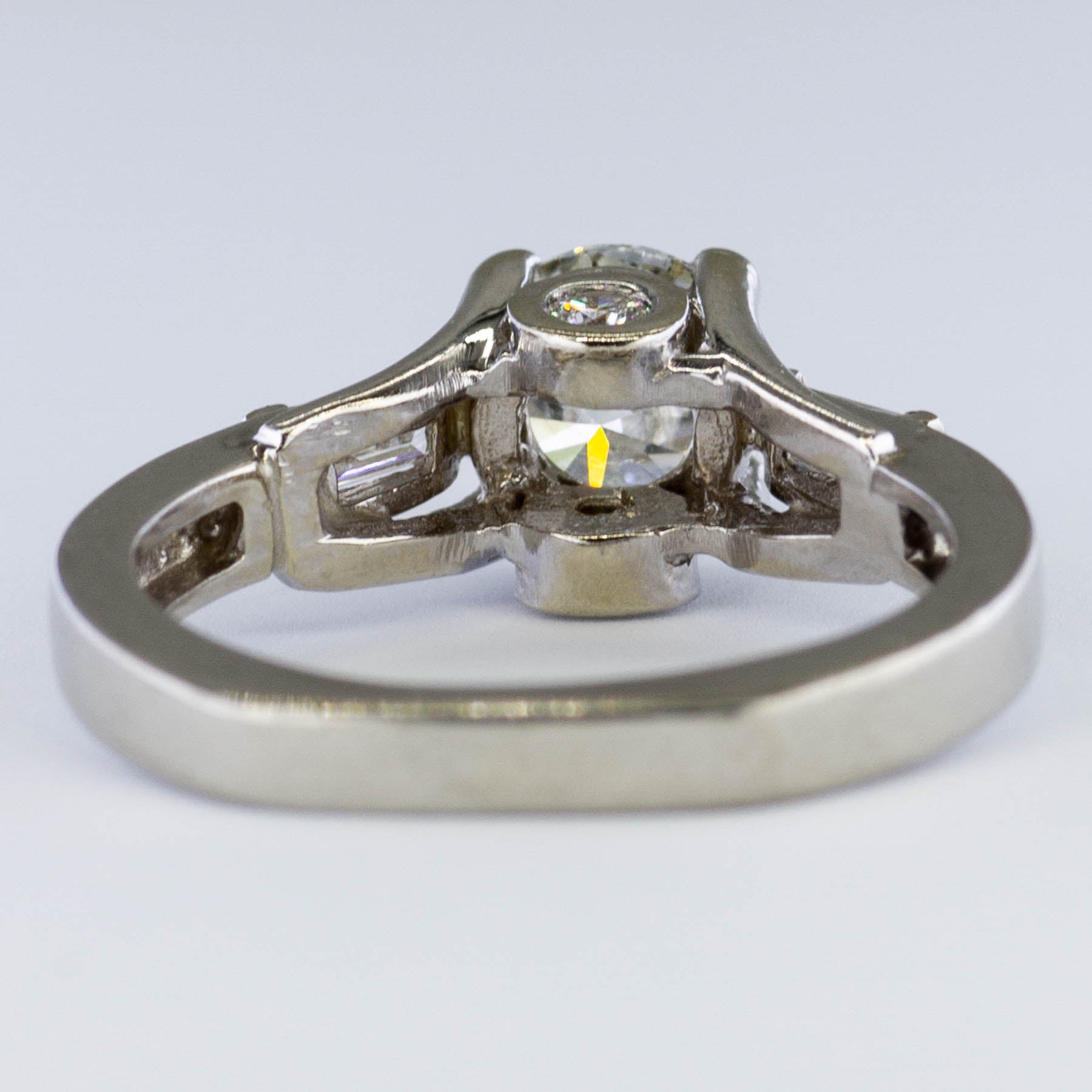 Diamond Engagement Ring with Baguette Accents | 1.30ctw | SI2 K/L | SZ 5.5 |