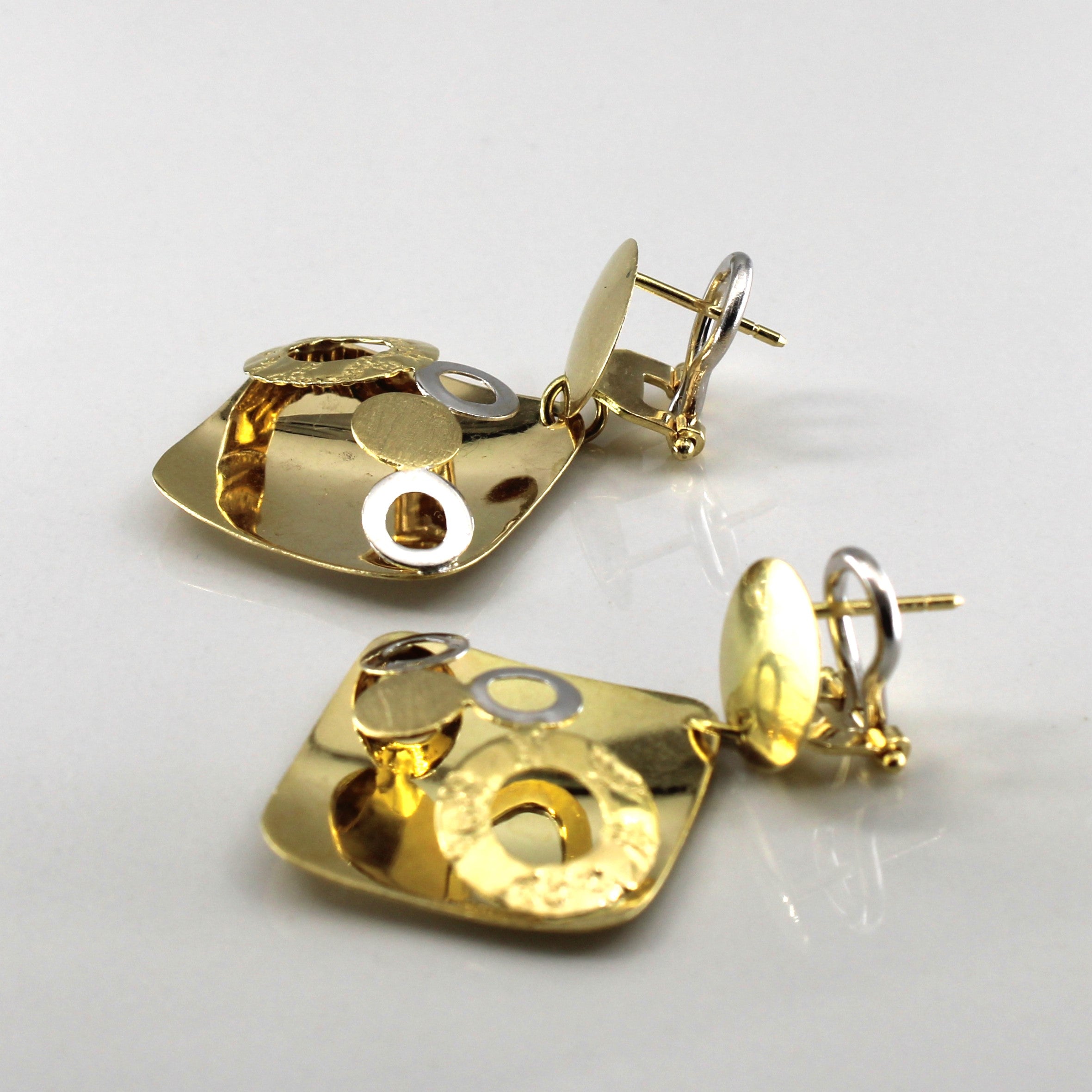 Textured Gold Dangle Earrings