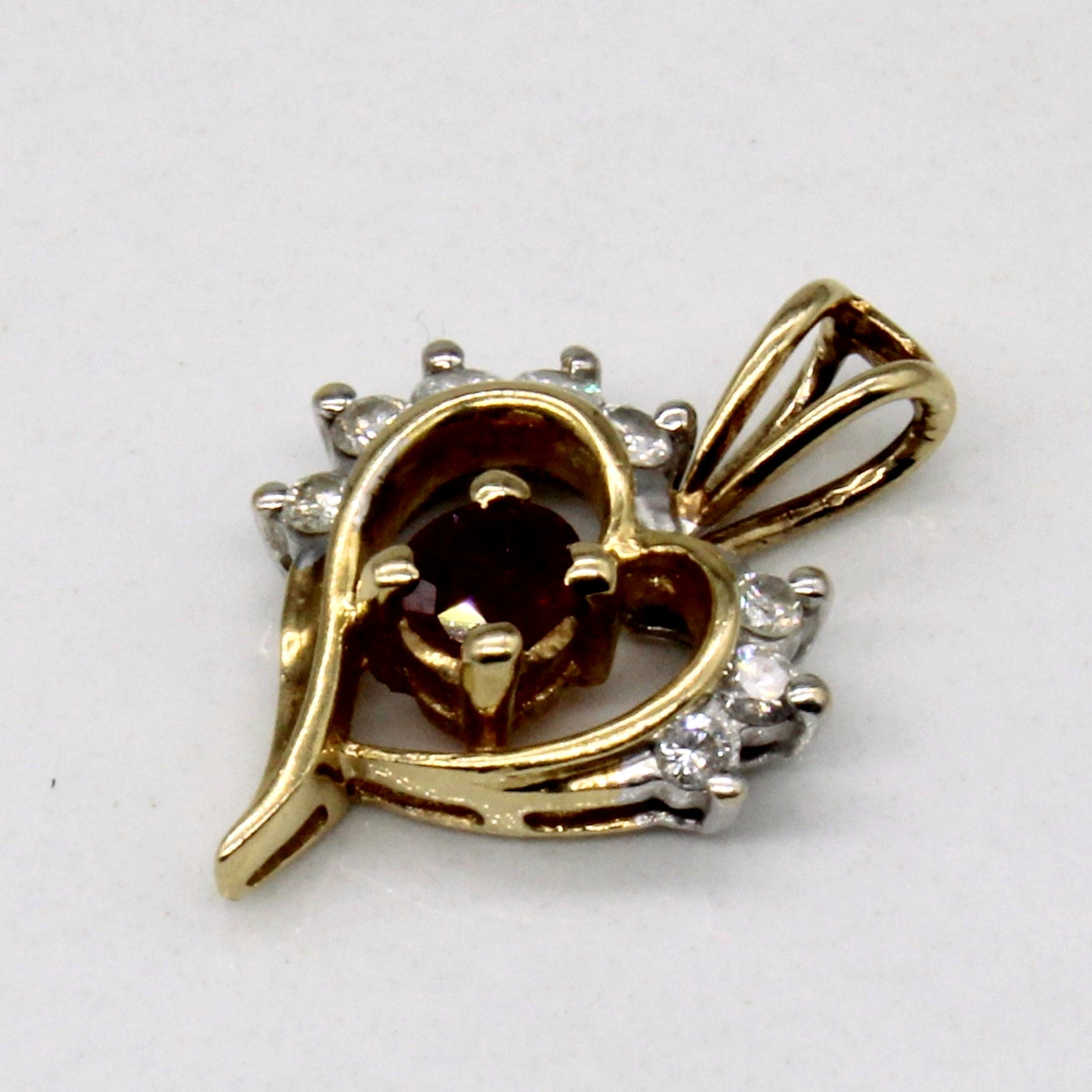 Ruby & Diamond Heart Pendant | 0.15ct, 0.14ctw |