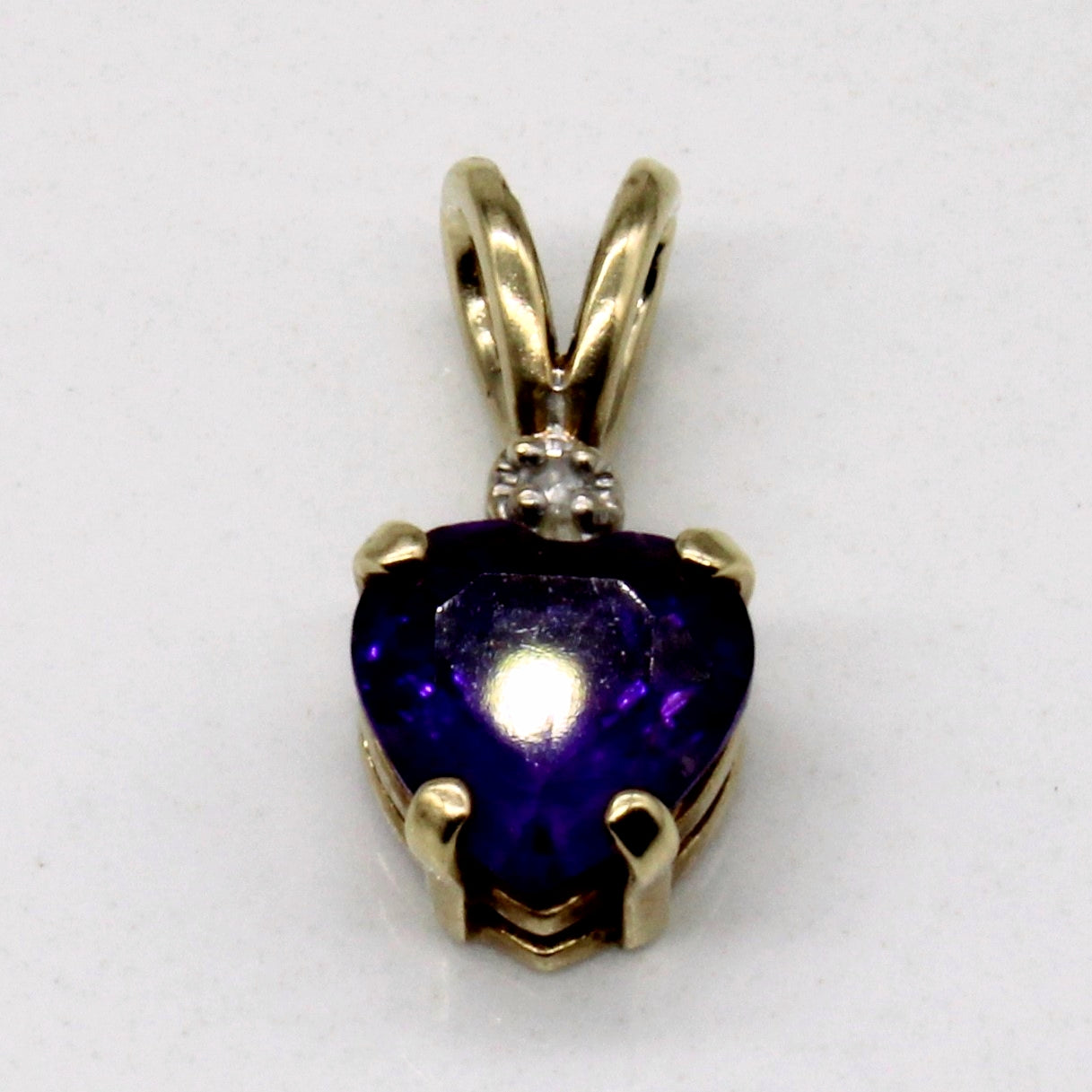Amethyst Heart & Diamond Pendant | 1.10ct, 0.01ct |