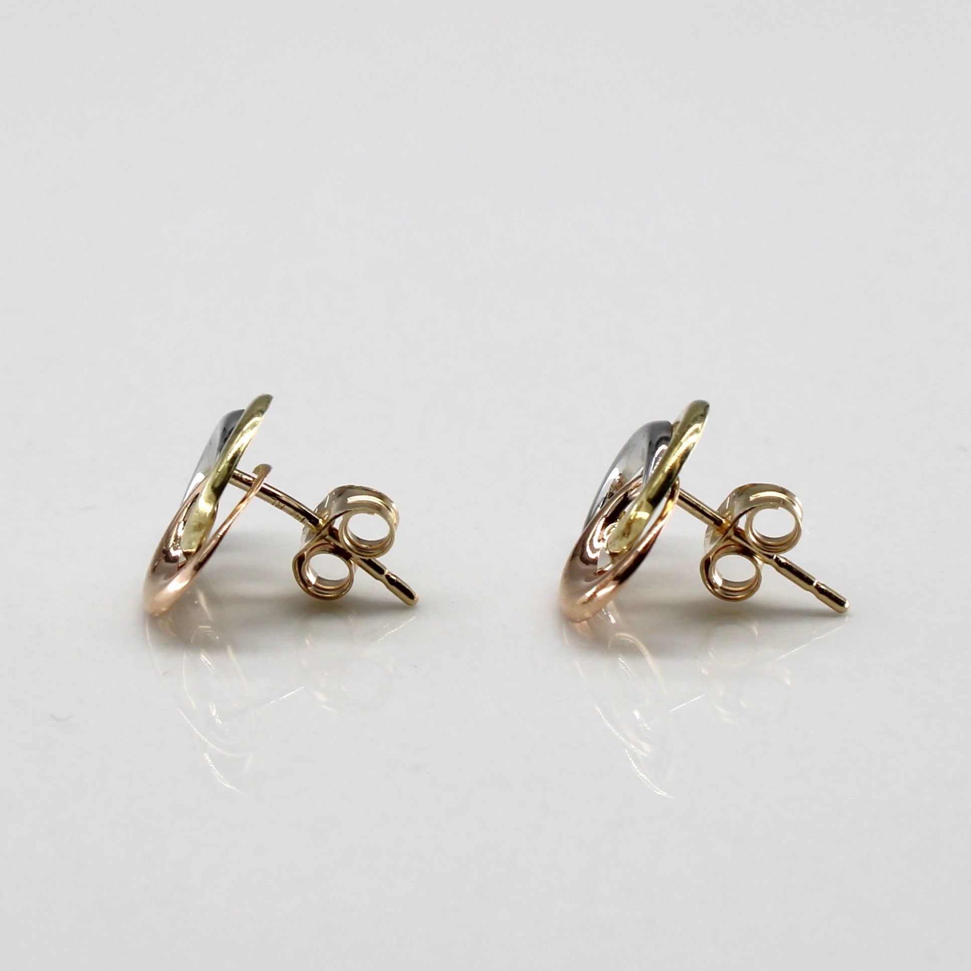 Boucles d'oreilles Swirl Tri Tone Gold