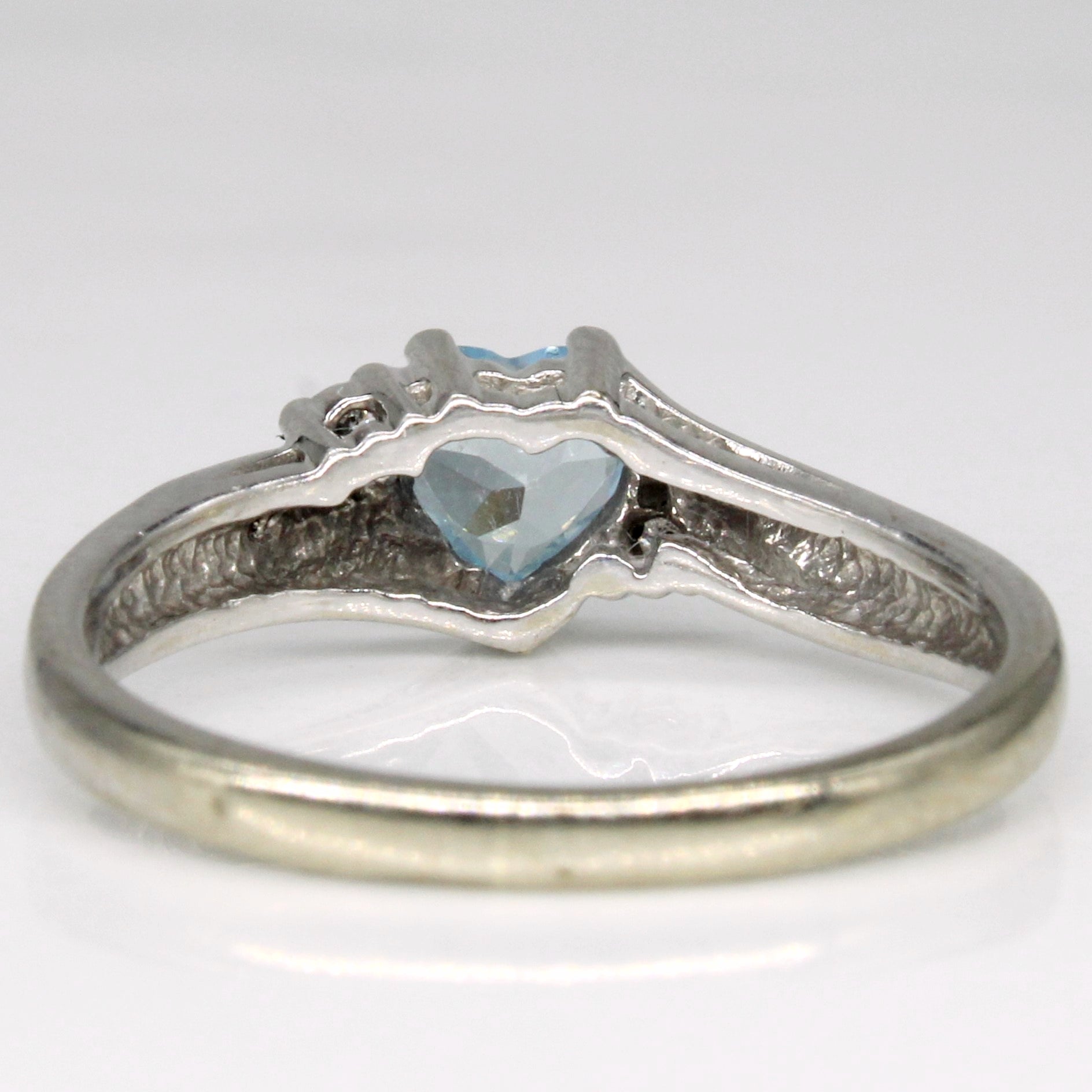 Blue Topaz & Diamond Heart Ring | 0.46ct, 0.03ctw | SZ 5.75 |