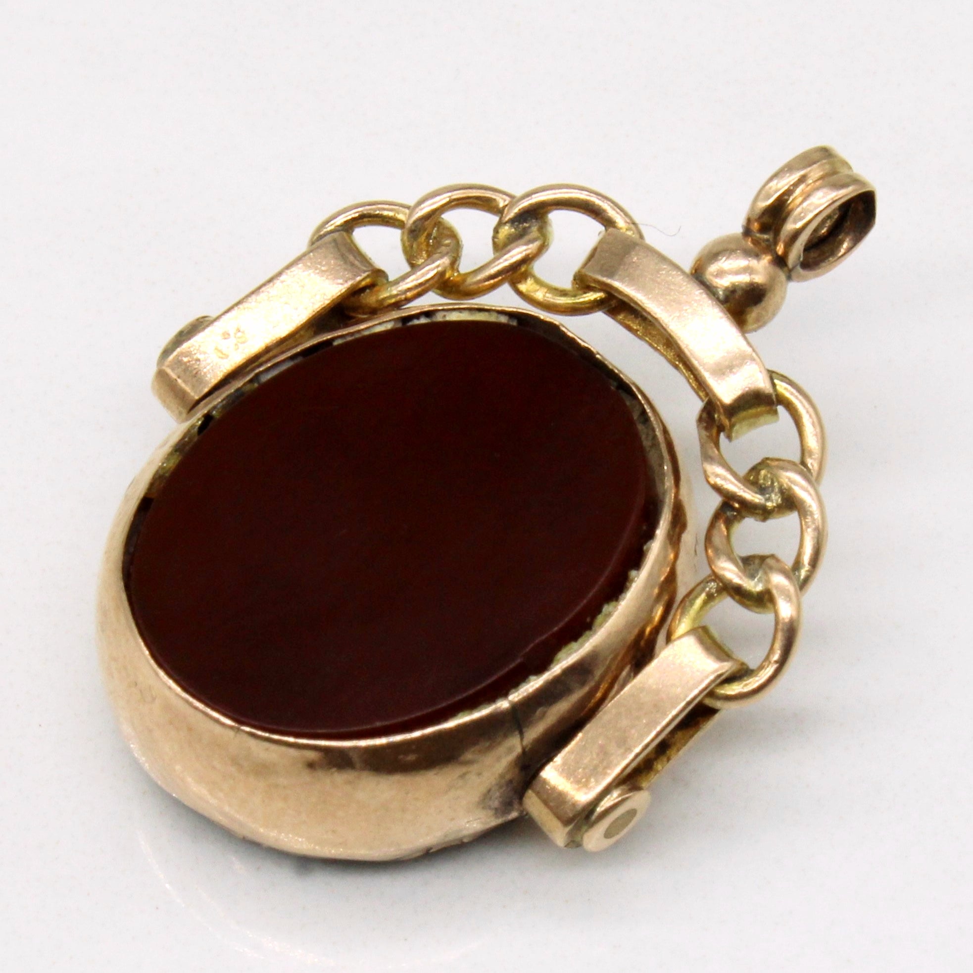 1891 Antique Bloodstone & Carnelian Fob Pendant| 3.00ct, 3.00ct |