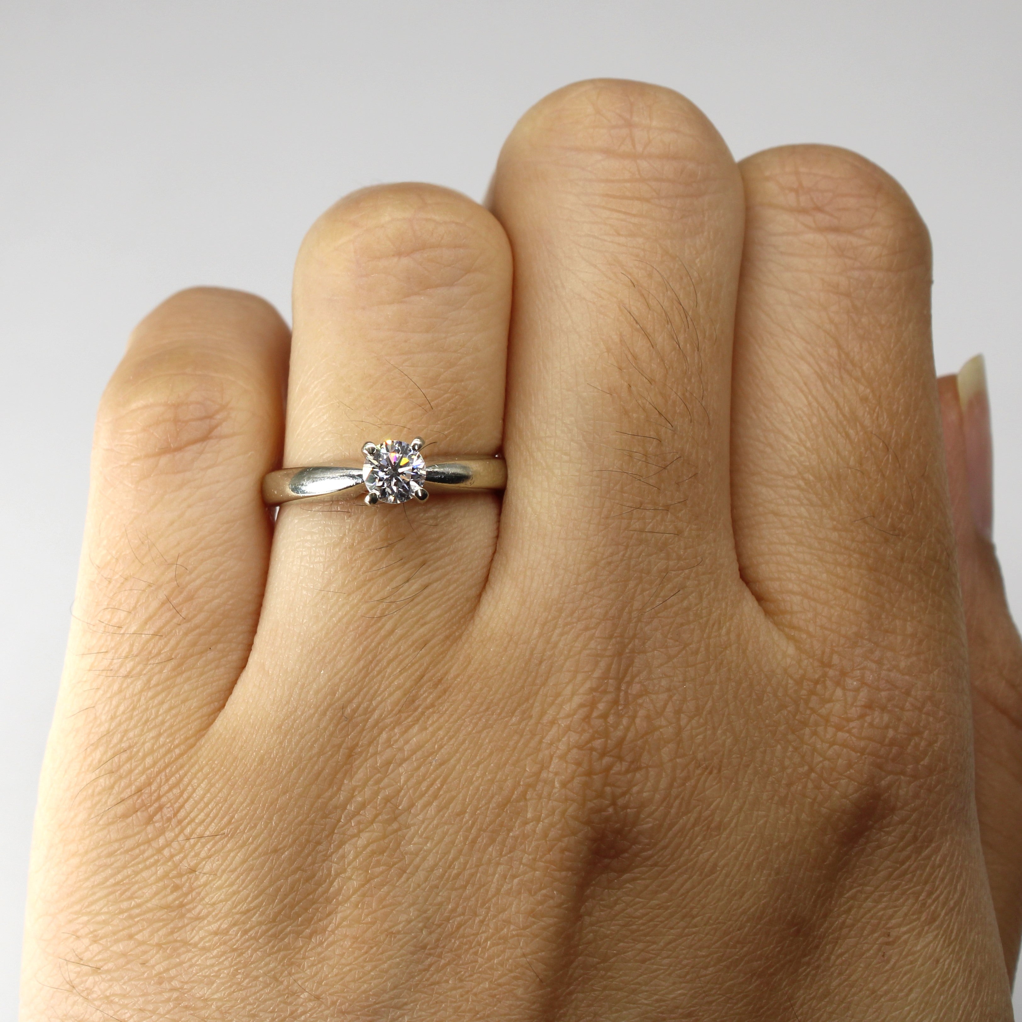 Canadian Solitaire Diamond White Gold Ring | 0.40ct SI1 E| SZ 5.5 |