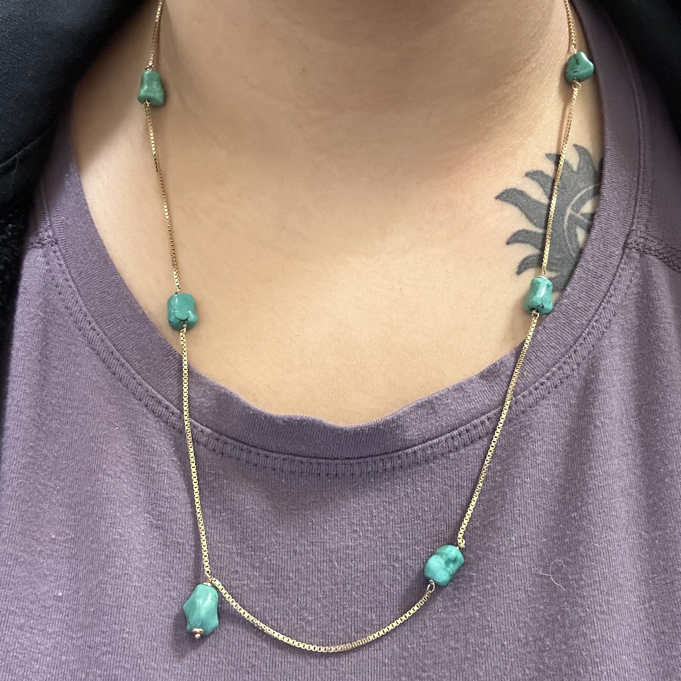 Turquoise Necklace | 35.00ctw | 24.5" |