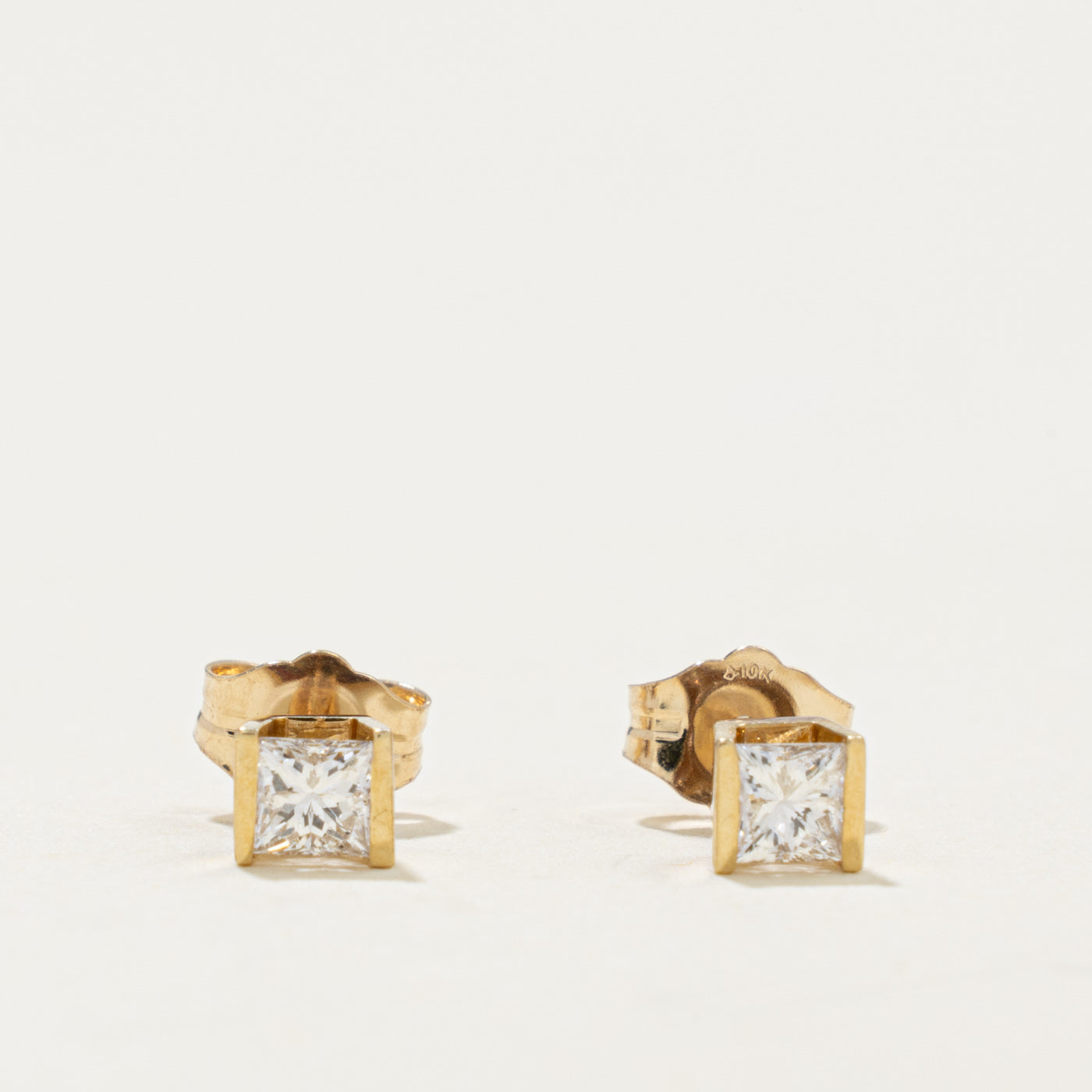 10k Princess Cut Diamond Stud Earrings | 0.32ctw