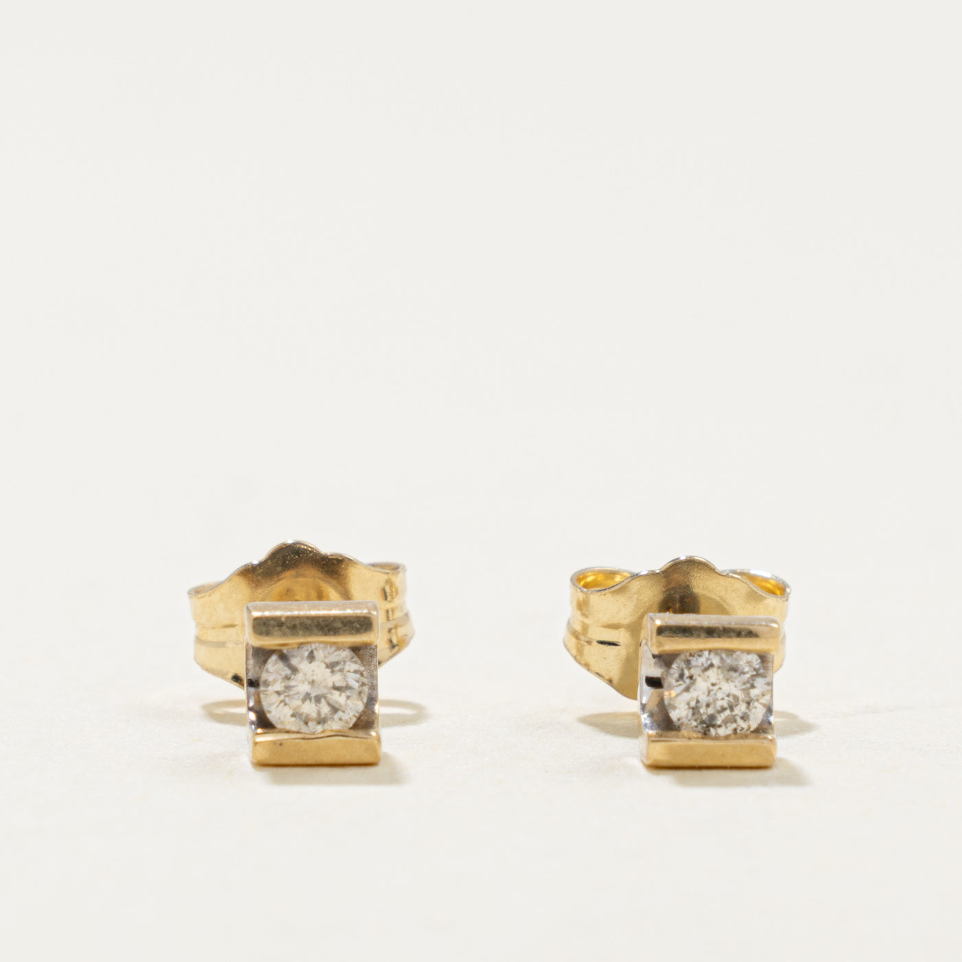 14k Tension Set Diamond Stud Earrings | 0.16ctw