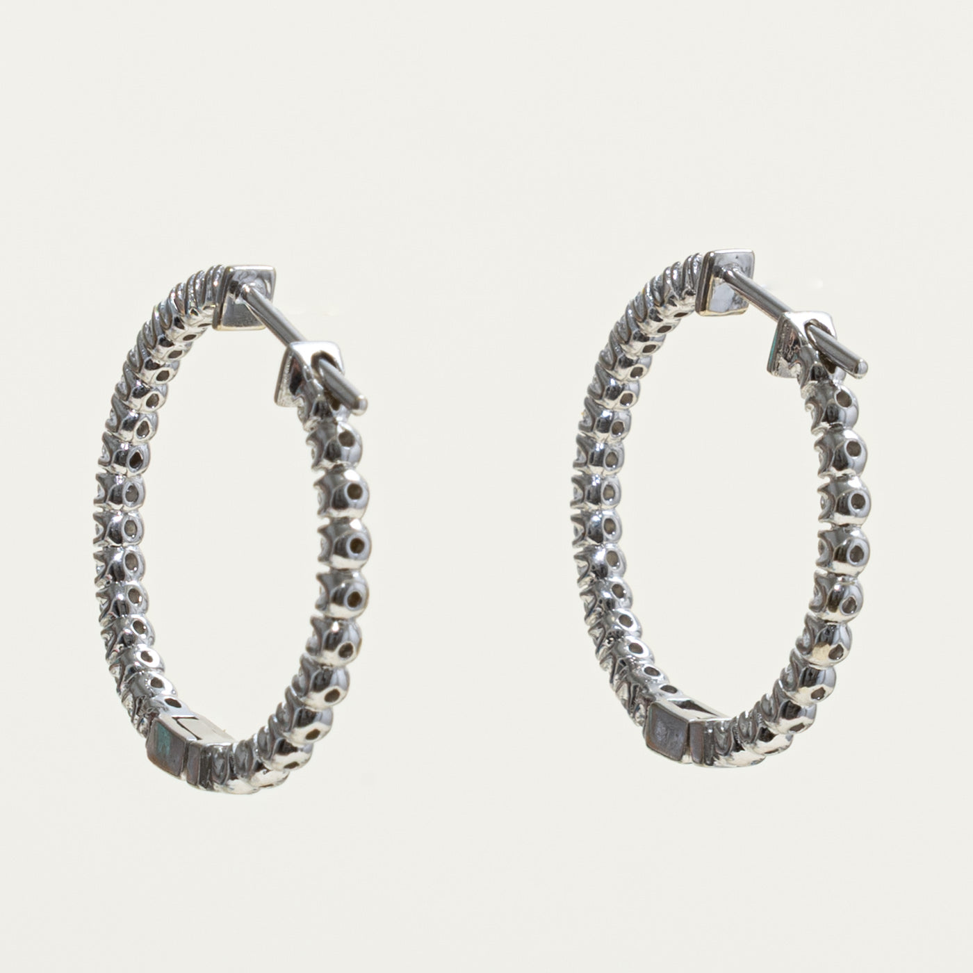 14k Eternity Diamond Hoop Earrings | 0.84ctw