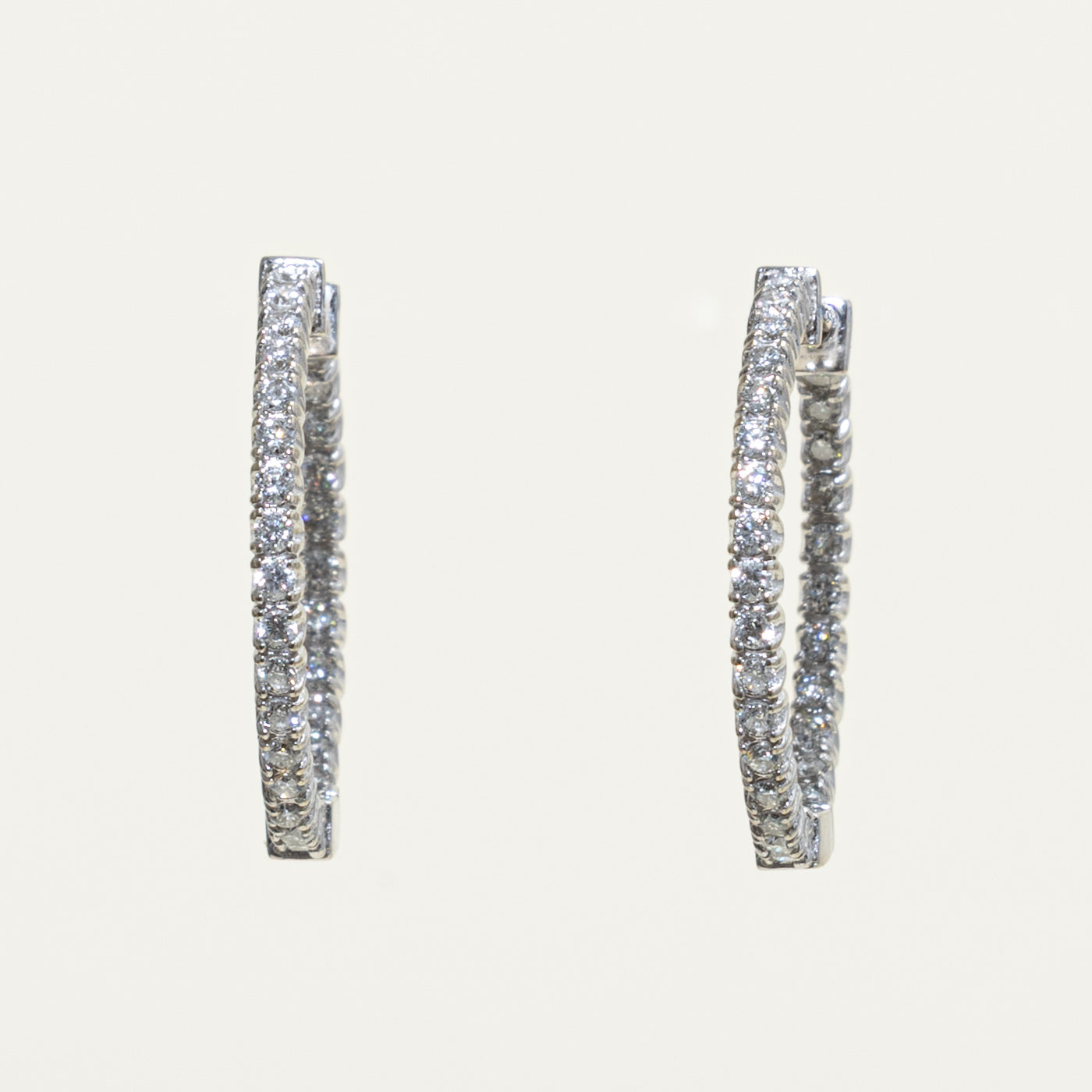 14k Eternity Diamond Hoop Earrings | 0.84ctw