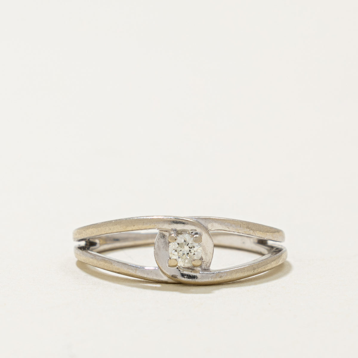 10k Solitaire Diamond Open Shank Ring | 0.07ct | SZ 4.75