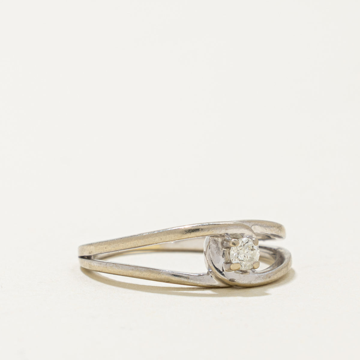 10k Solitaire Diamond Open Shank Ring | 0.07ct | SZ 4.75
