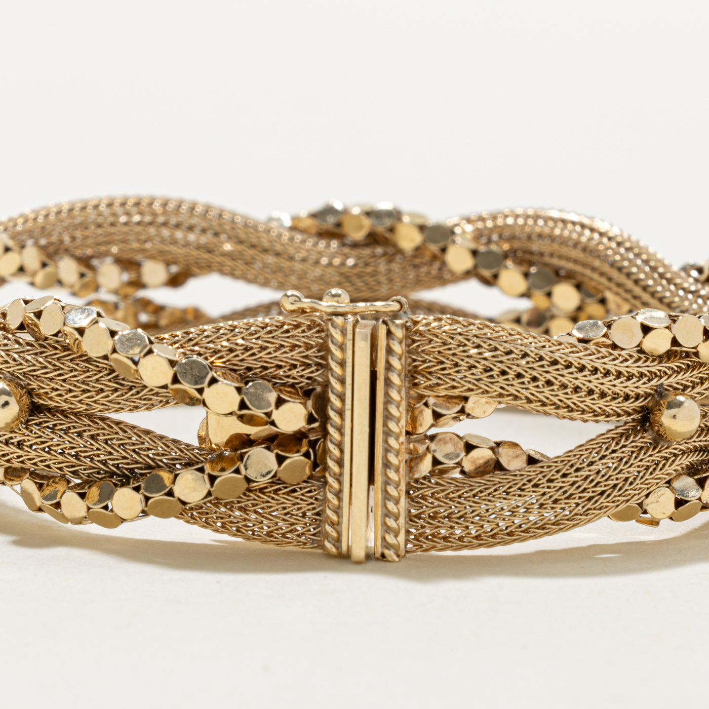 14k Yellow Gold Woven Bracelet | 7.5"