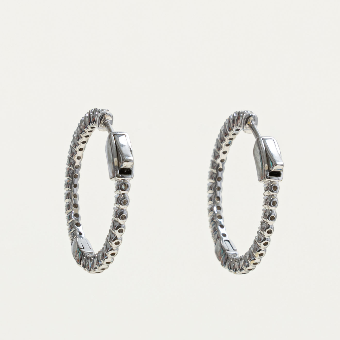 14k Eternity Diamond Hoop Earrings | 0.81ctw